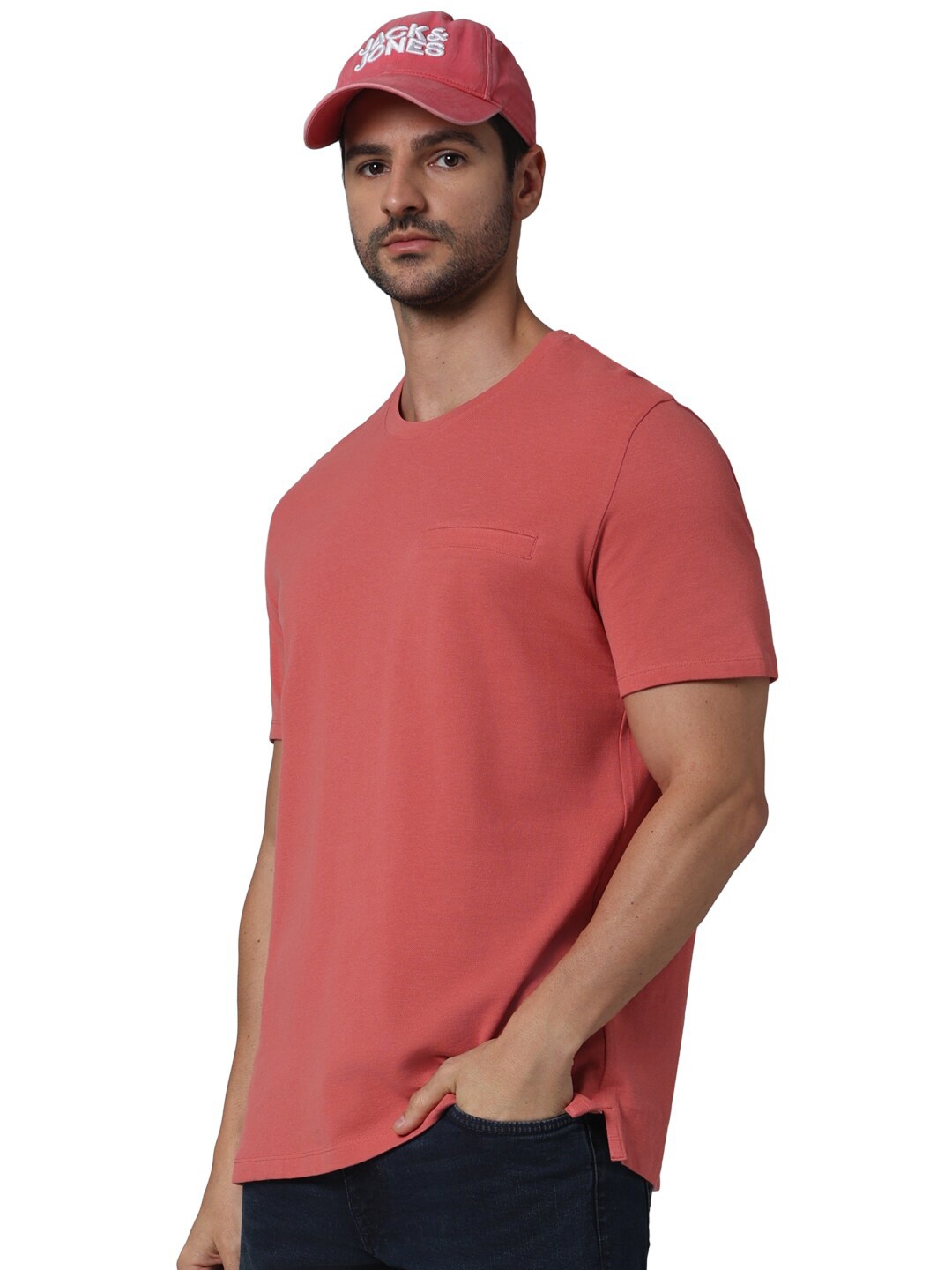 

Celio Round Neck Cotton Regular Fit T-shirt, Pink