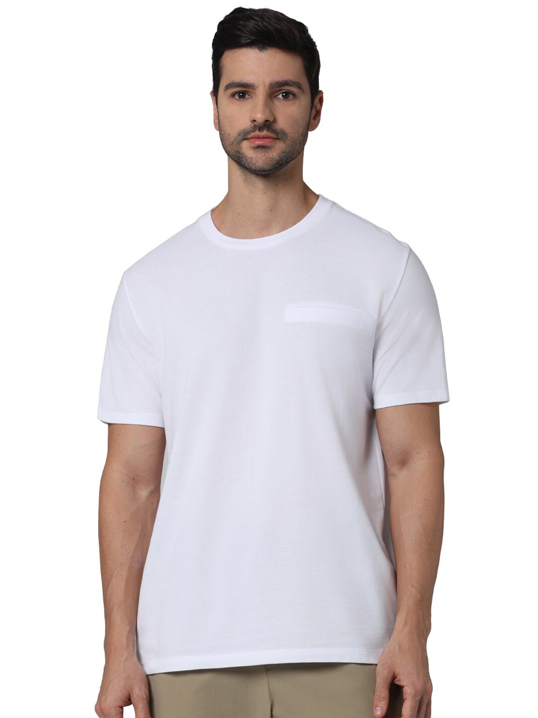 

Celio Round Neck Regular Fit Cotton T-shirt, Off white