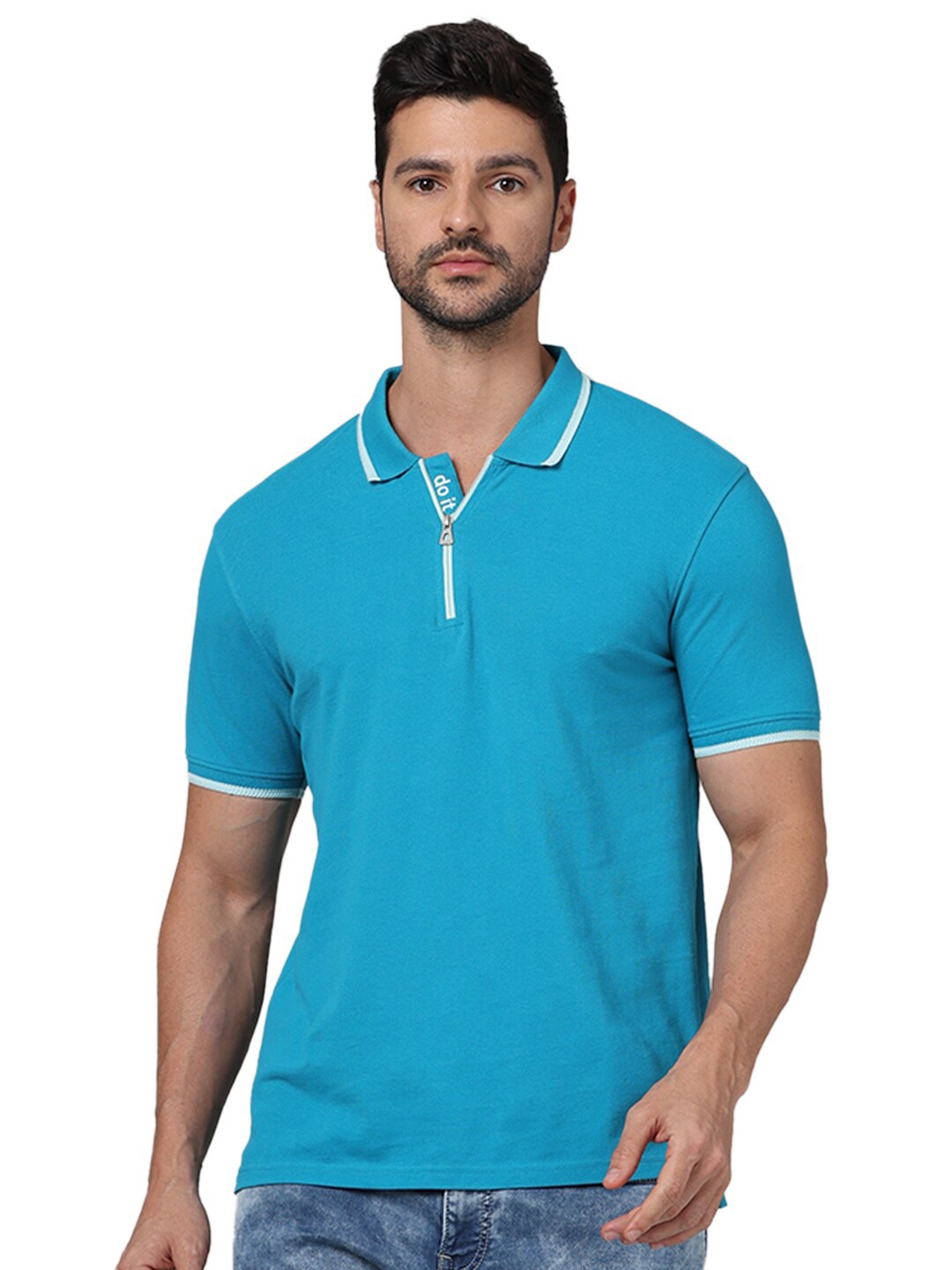 

Celio Polo Collar Short Sleeves Cotton Regular Fit T-shirt, Blue