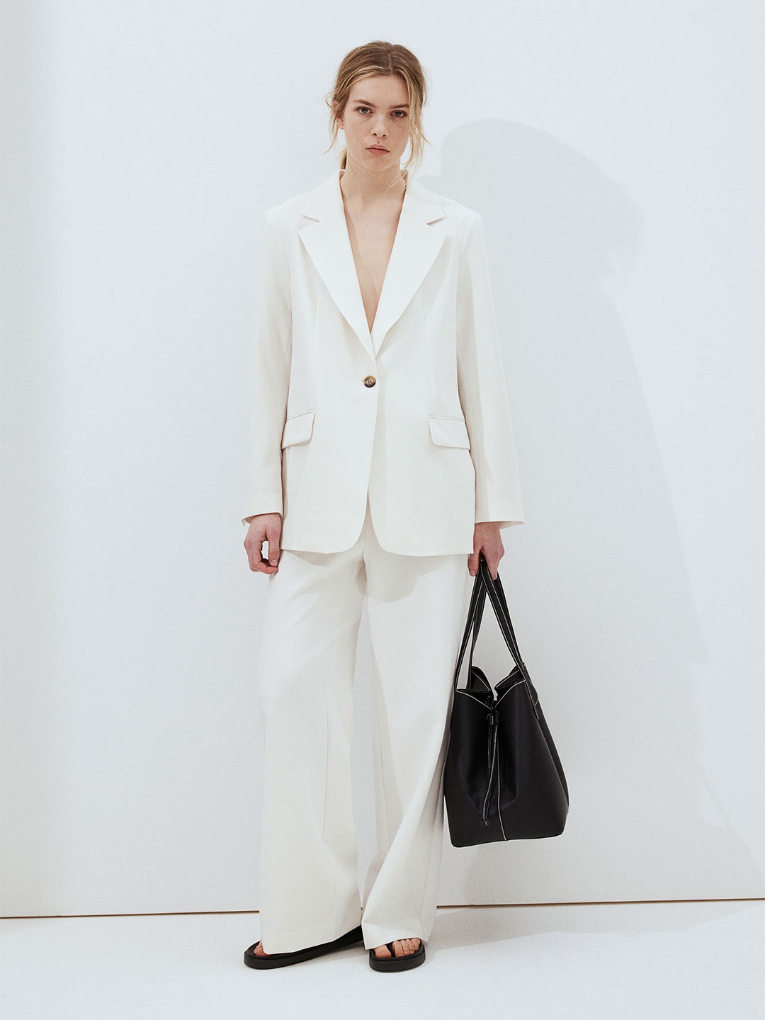 

H&M Single-Breasted Blazer, White