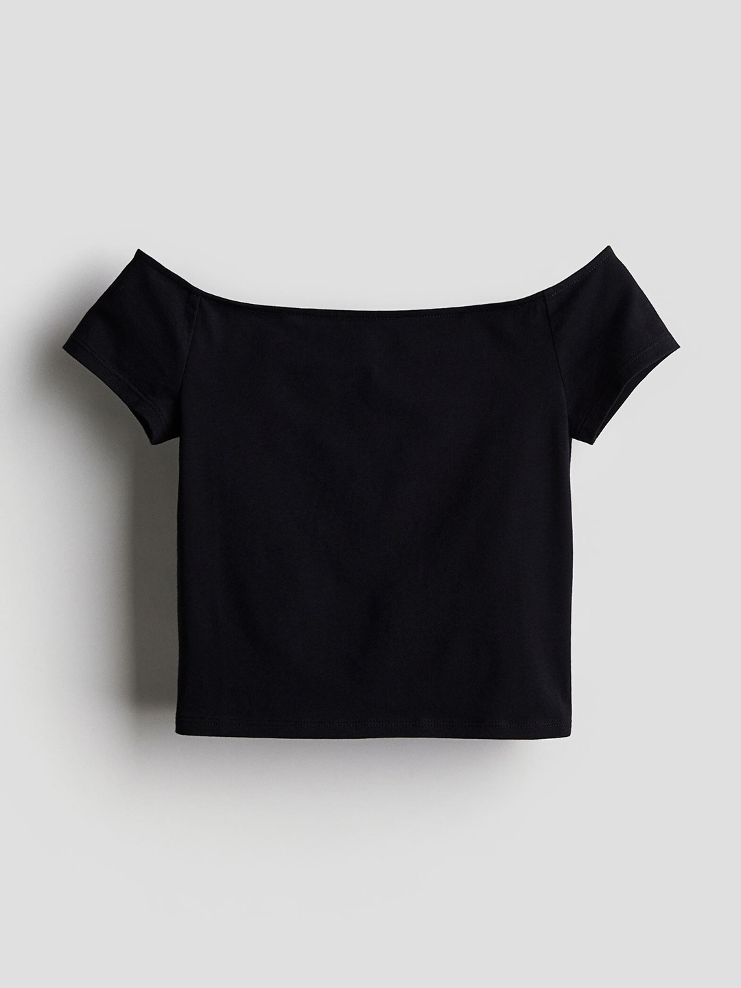 

H&M Girls Off-The-Shoulder Jersey Top, Black