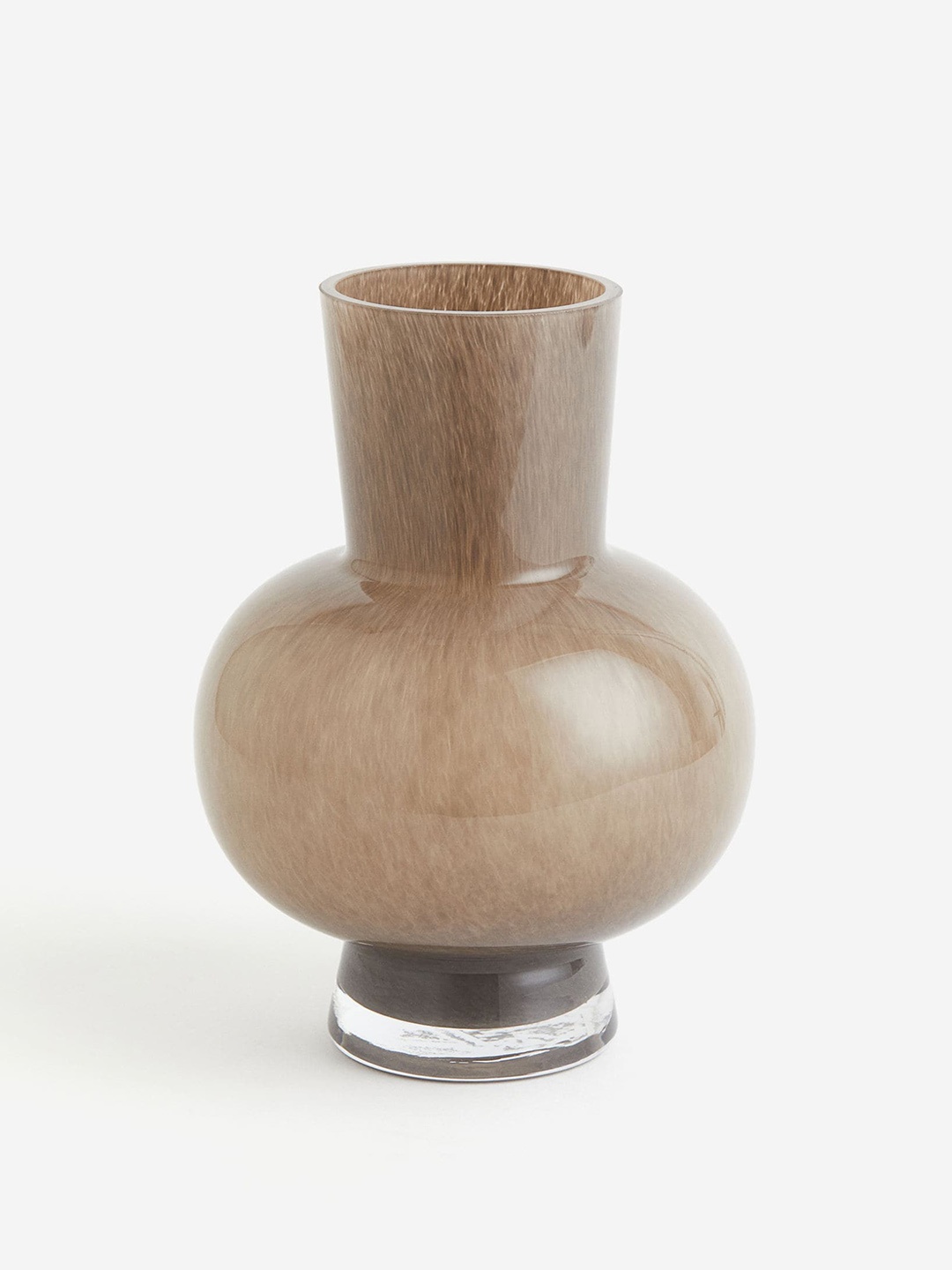

H&M Beige Glossy Glass Vase
