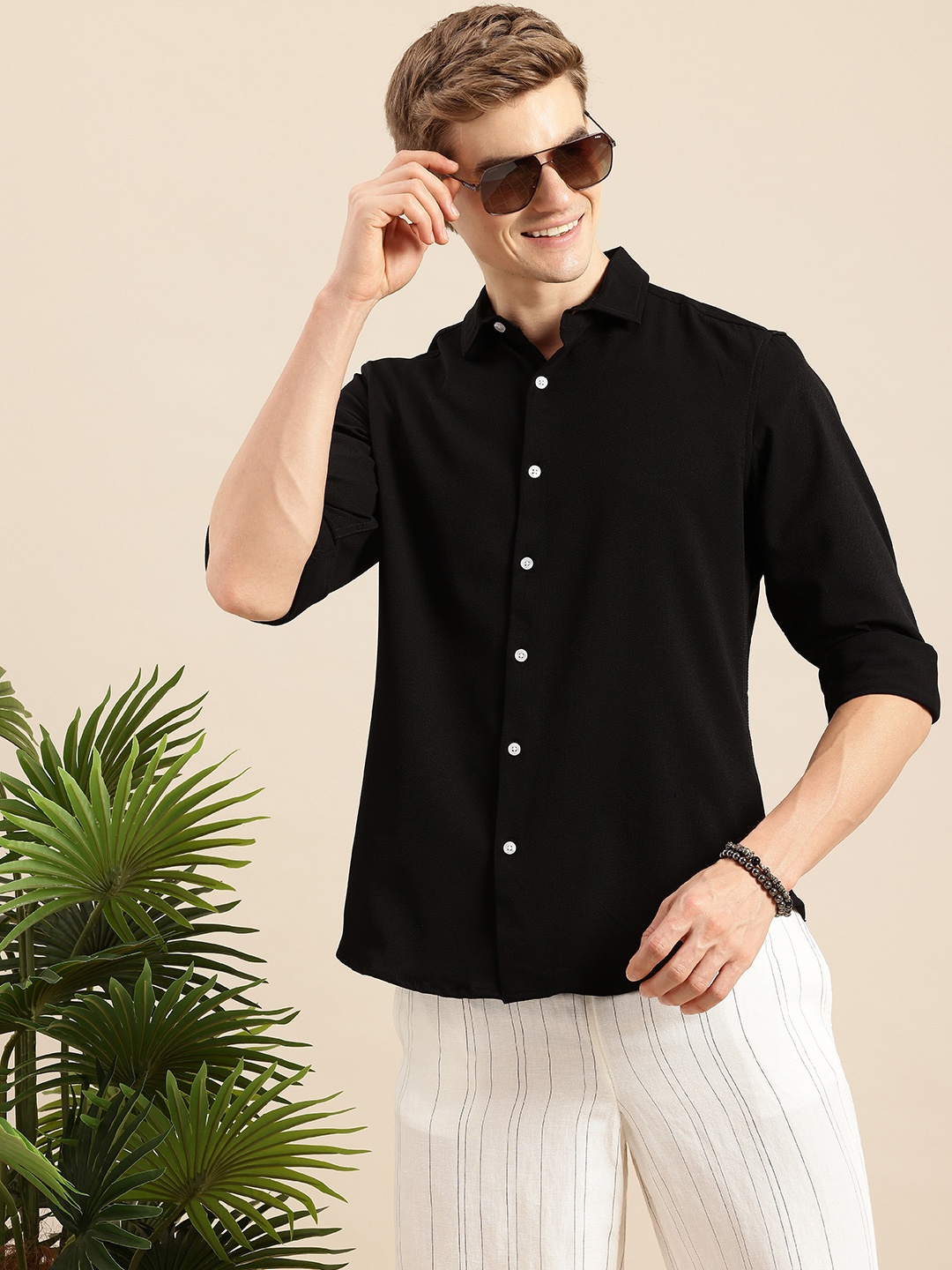 

Mast & Harbour Men Casual Shirt, Black