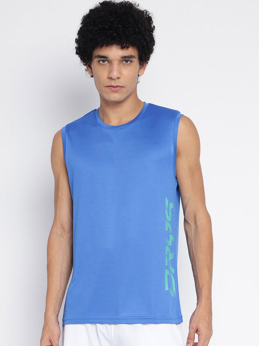 

DRYP EVOLUT Typography Printed Round Neck Sleeveless T-shirt, Blue