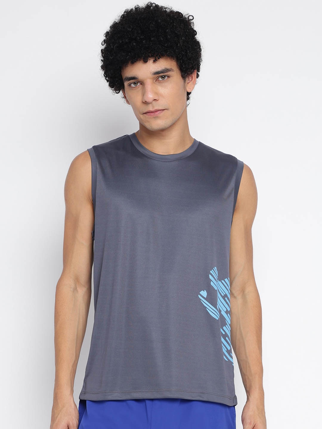 

DRYP EVOLUT Typography Printed Round Neck Sleeveless T-shirt, Grey