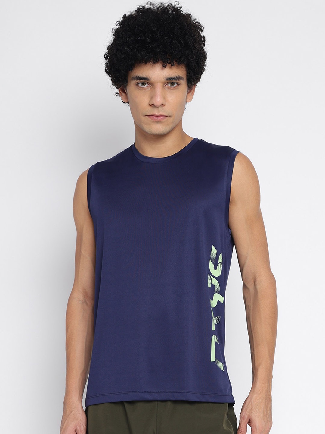 

DRYP EVOLUT Typography Printed Round Neck Sleeveless T-shirt, Blue