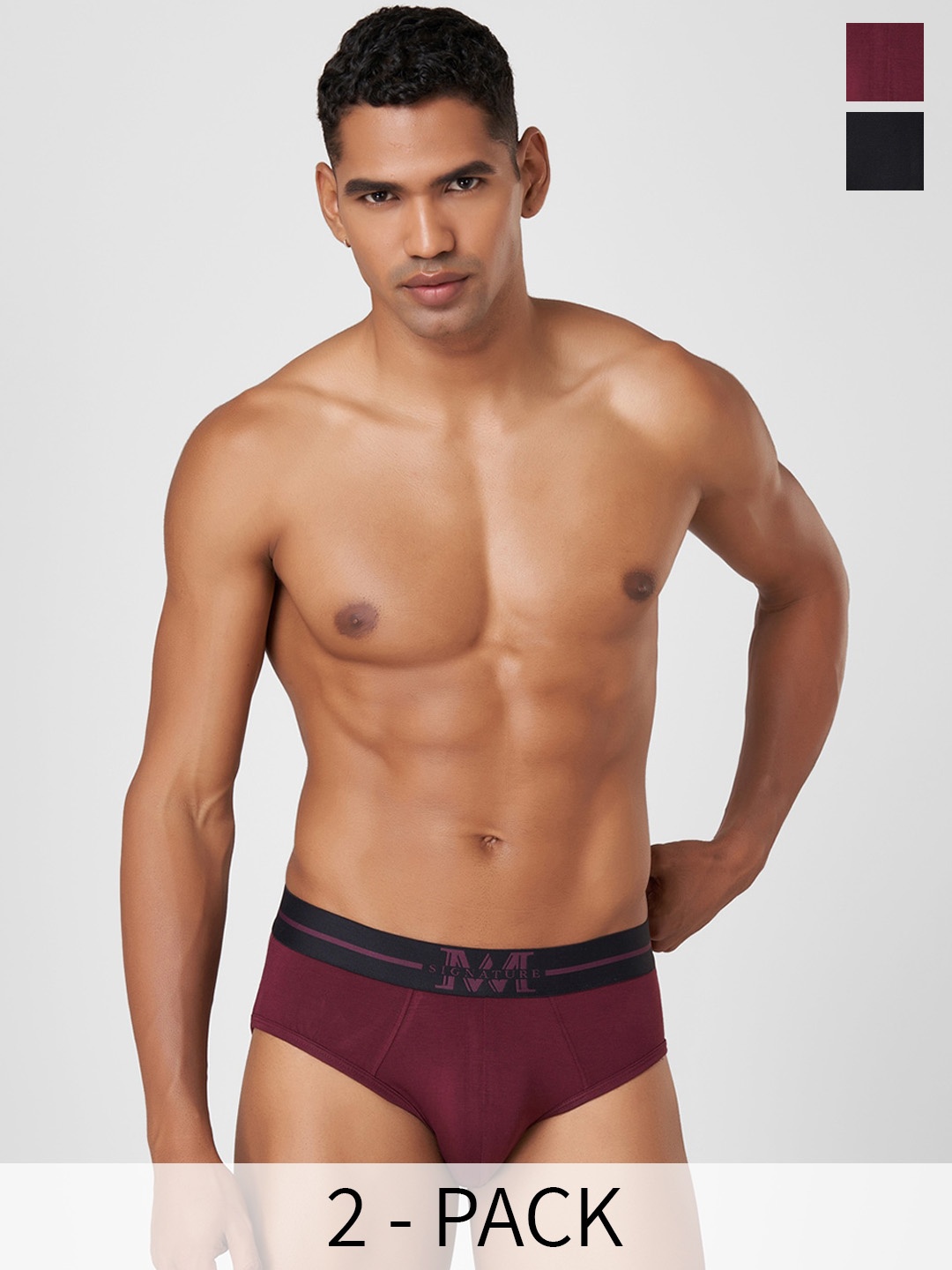 

Macroman M-Series Signature Collection By Rohit Bal Pack of 2 Basic Briefs 8903978419718, Brown