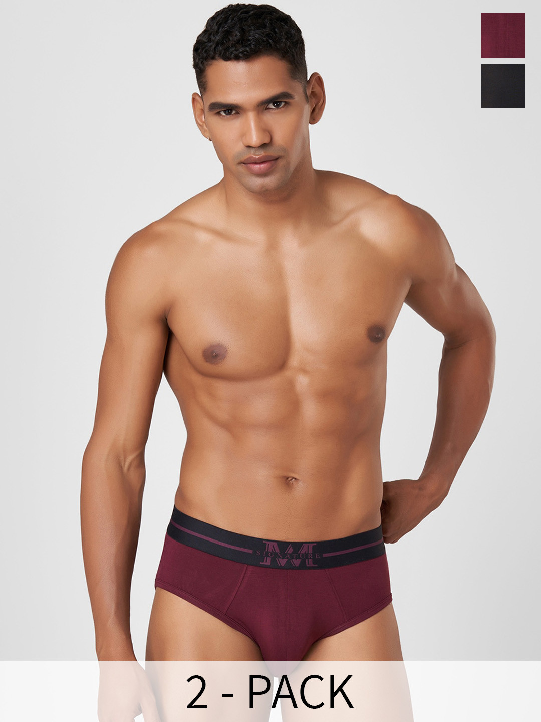 

Macroman M-Series Signature Collection By Rohit Bal Pack of 2 Basic Briefs 8903978419701, Brown