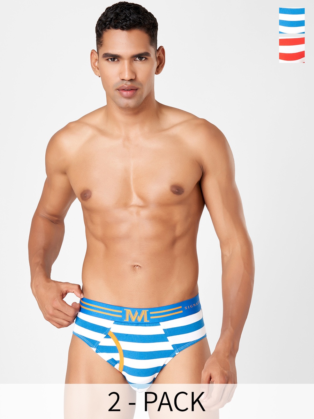 

Macroman M-Series Signature Collection By Rohit Bal Pack of 2 Basic Briefs 8903978418117, Red