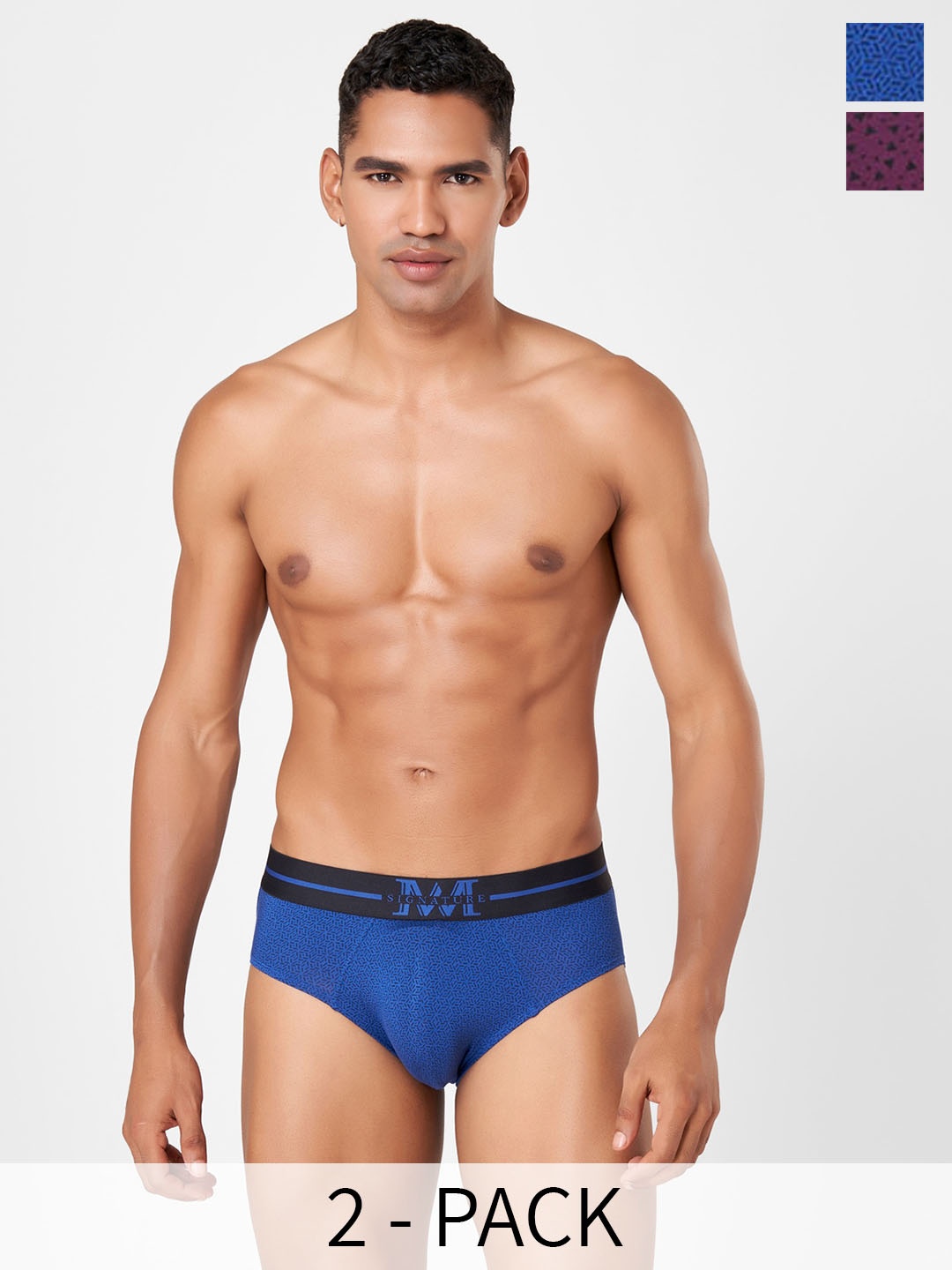 

Macroman M-Series Signature Collection By Rohit Bal Pack of 2 Basic Briefs 8905284075466, Purple