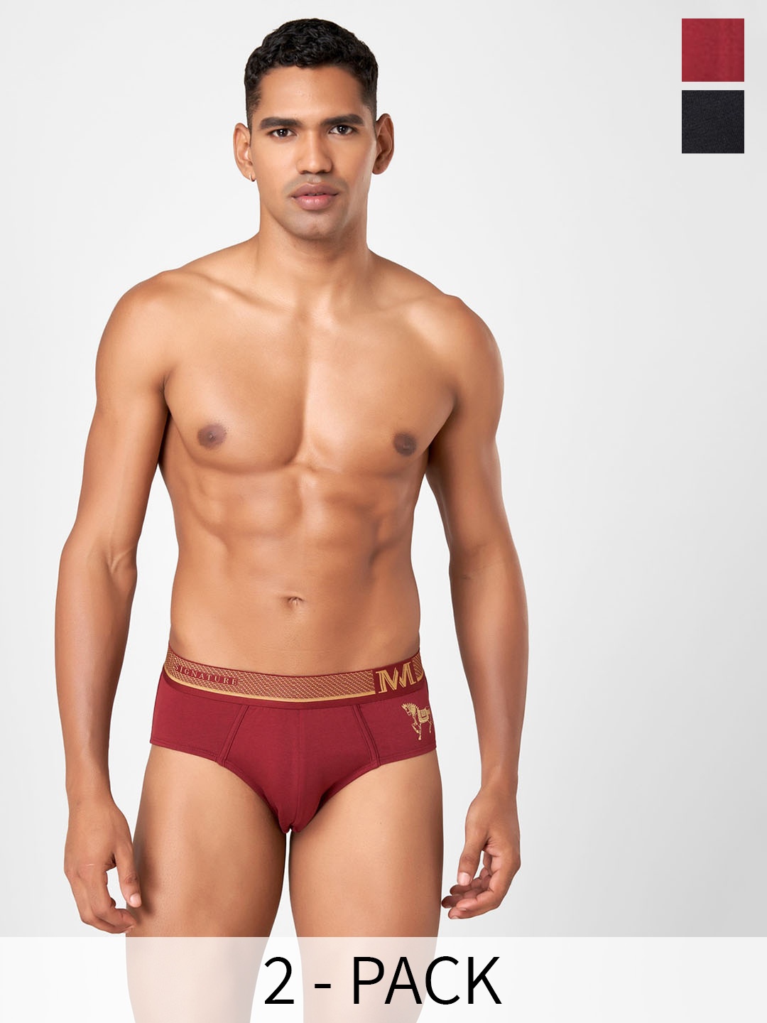 

Macroman M-Series Signature Collection By Rohit Bal Pack of 2 Basic Briefs 8903978419053, Red