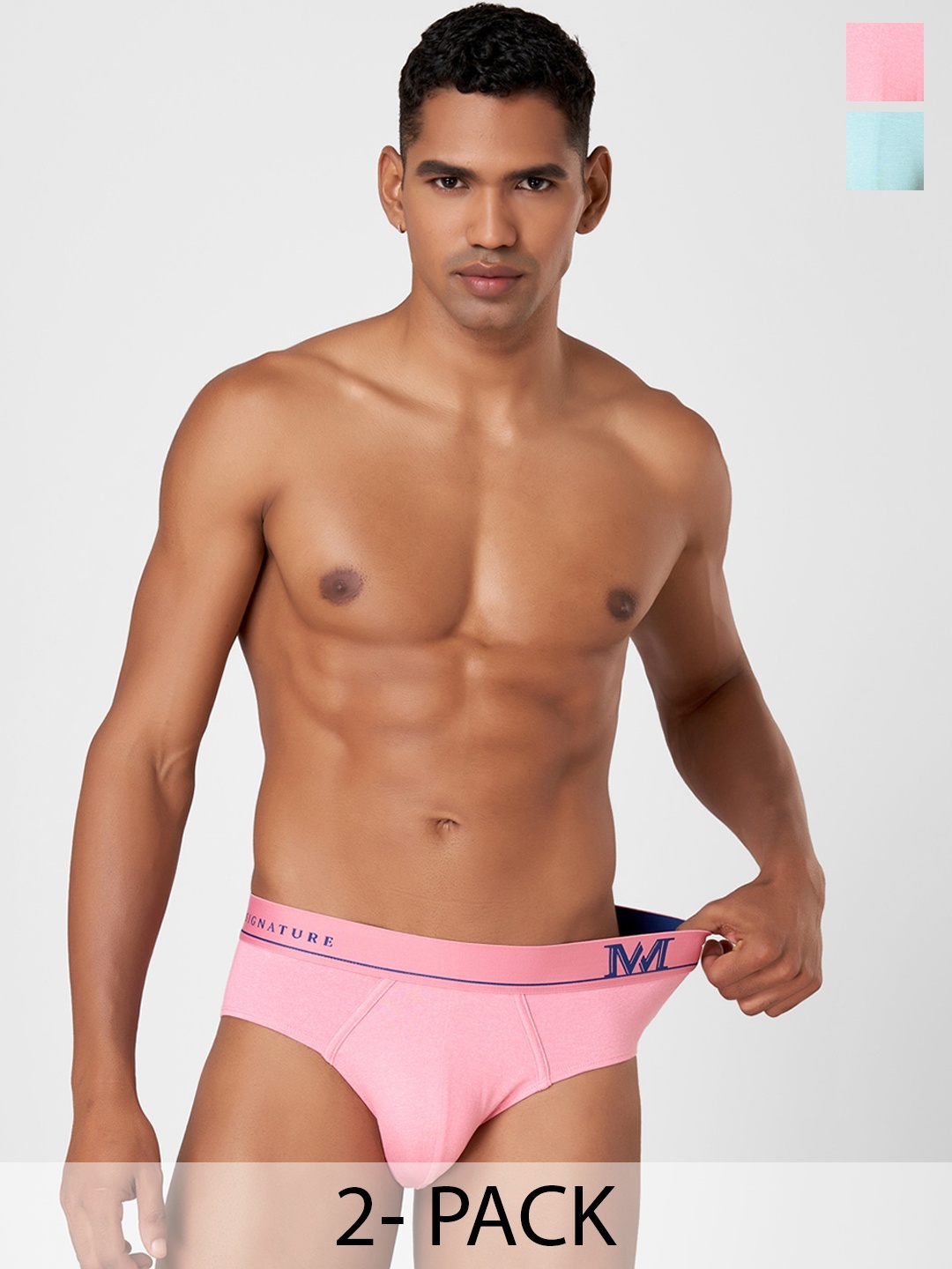 

Macroman M-Series Signature Collection By Rohit Bal Pack of 2 Basic Briefs 8903978418575, Blue