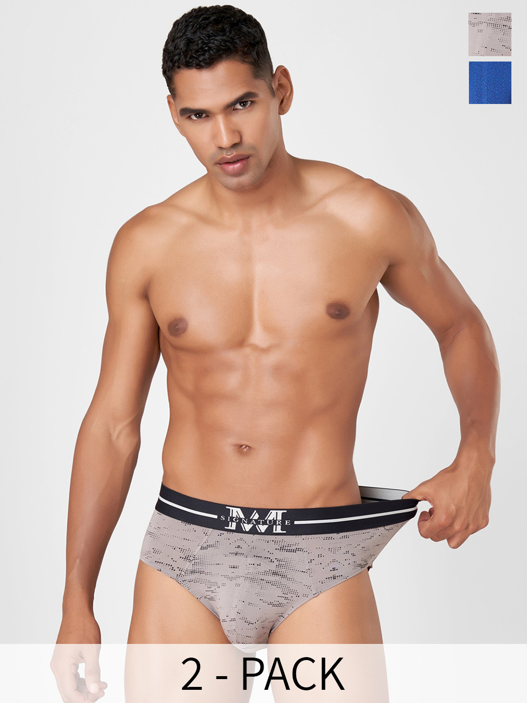

Macroman M-Series Signature Collection By Rohit Bal Pack of 2 Basic Briefs 8905284075404, Blue