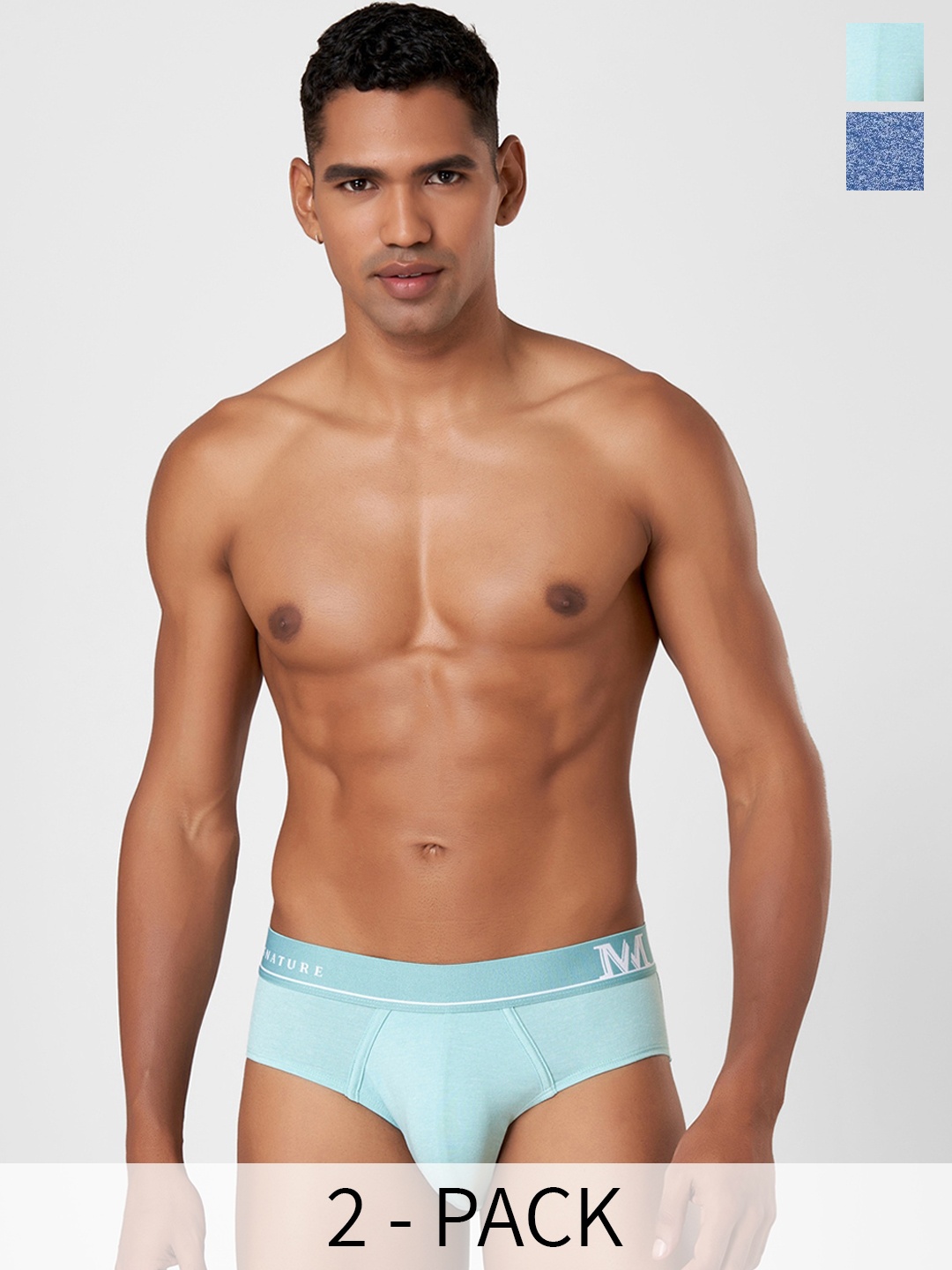 

Macroman M-Series Signature Collection By Rohit Bal Pack of 2 Basic Briefs 8903978418629, Navy blue