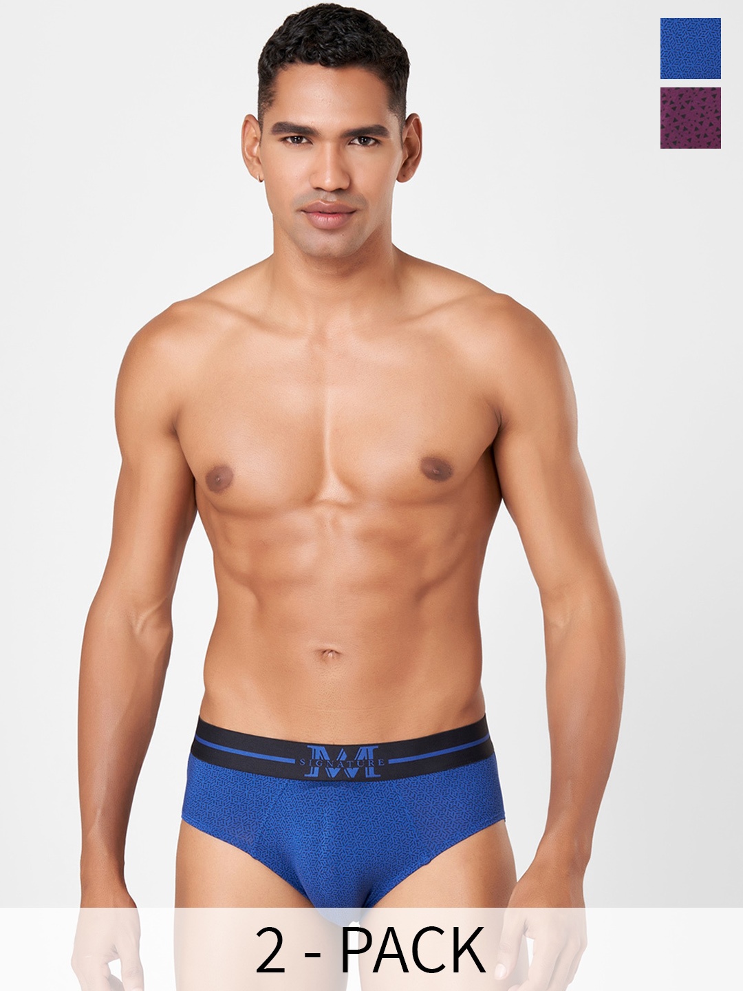 

Macroman M-Series Signature Collection By Rohit Bal Pack of 2 Basic Briefs 8905284075428, Purple