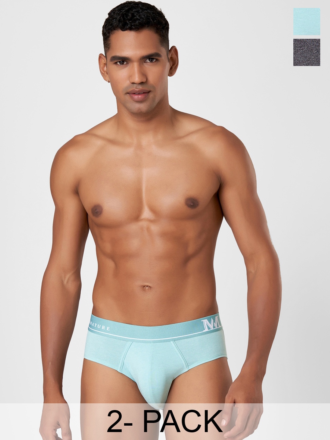 

Macroman M-Series Signature Collection By Rohit Bal Pack of 2 Basic Briefs 8903978418476, Blue