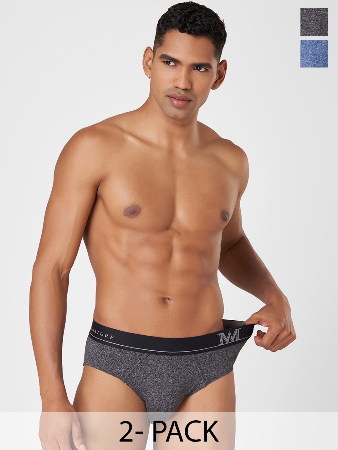 

Macroman M-Series Signature Collection By Rohit Bal Pack of 2 Basic Briefs 8903978418452, Blue