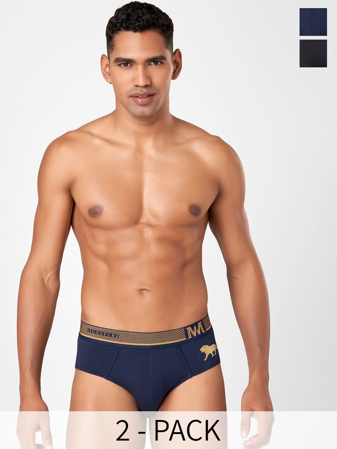 

Macroman M-Series Signature Collection By Rohit Bal Pack of 2 Basic Briefs 8903978419015, Black