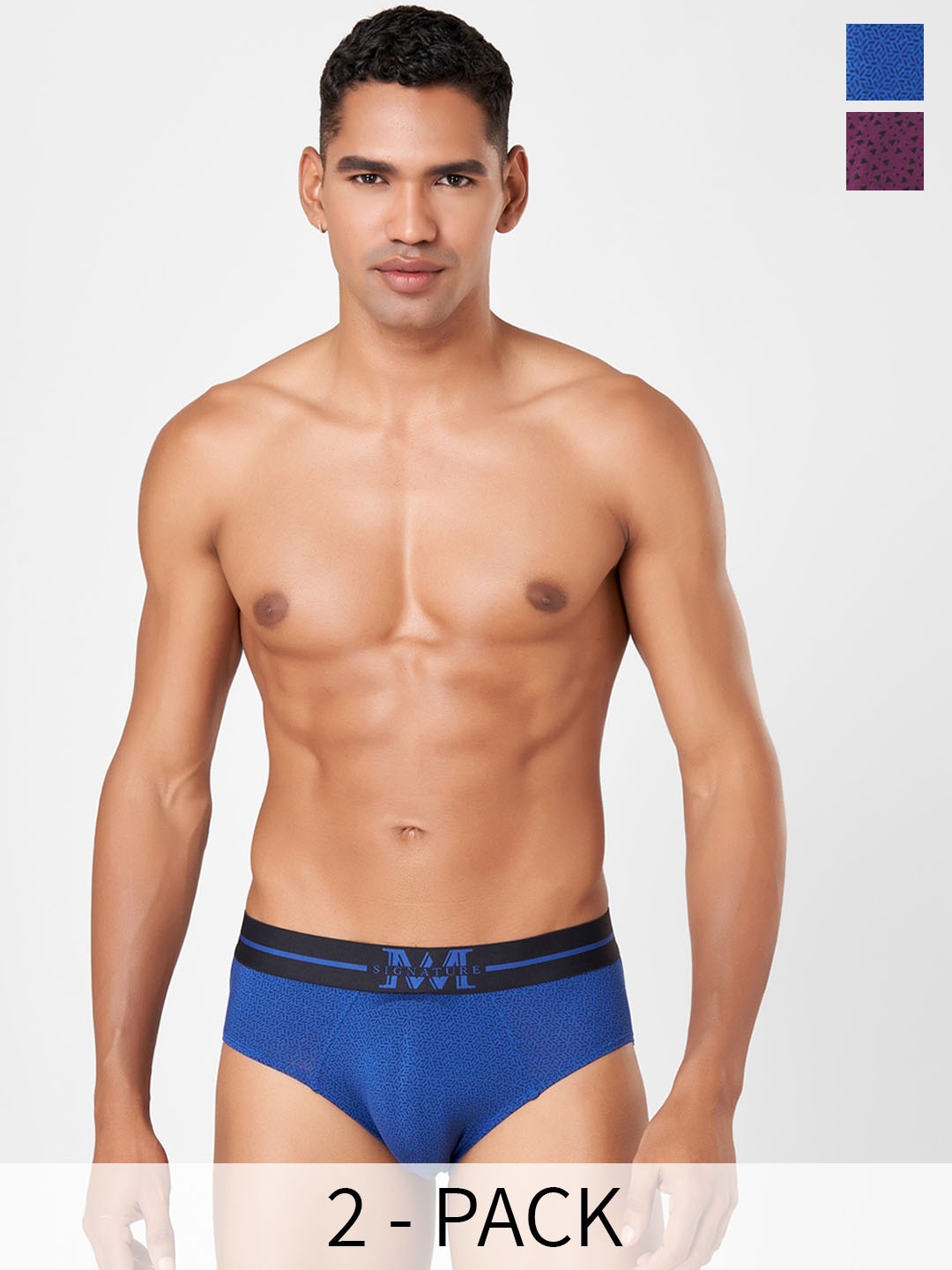 

Macroman M-Series Signature Collection By Rohit Bal Pack of 2 Basic Briefs 8905284075459, Purple