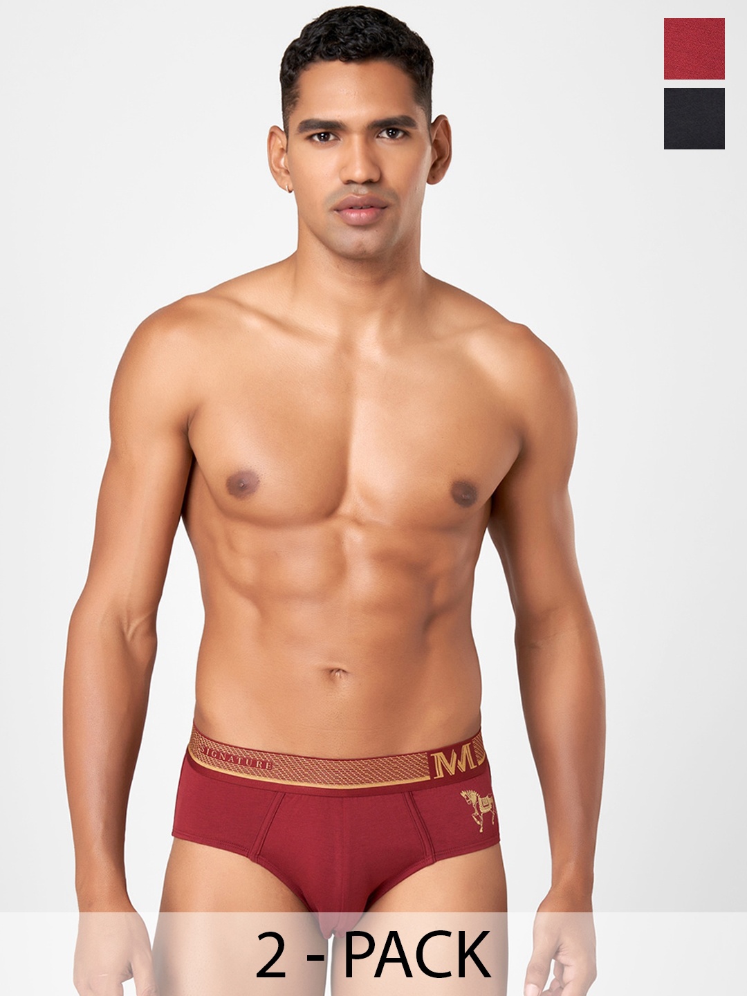 

Macroman M-Series Signature Collection By Rohit Bal Pack of 2 Basic Briefs 8903978419060, Red