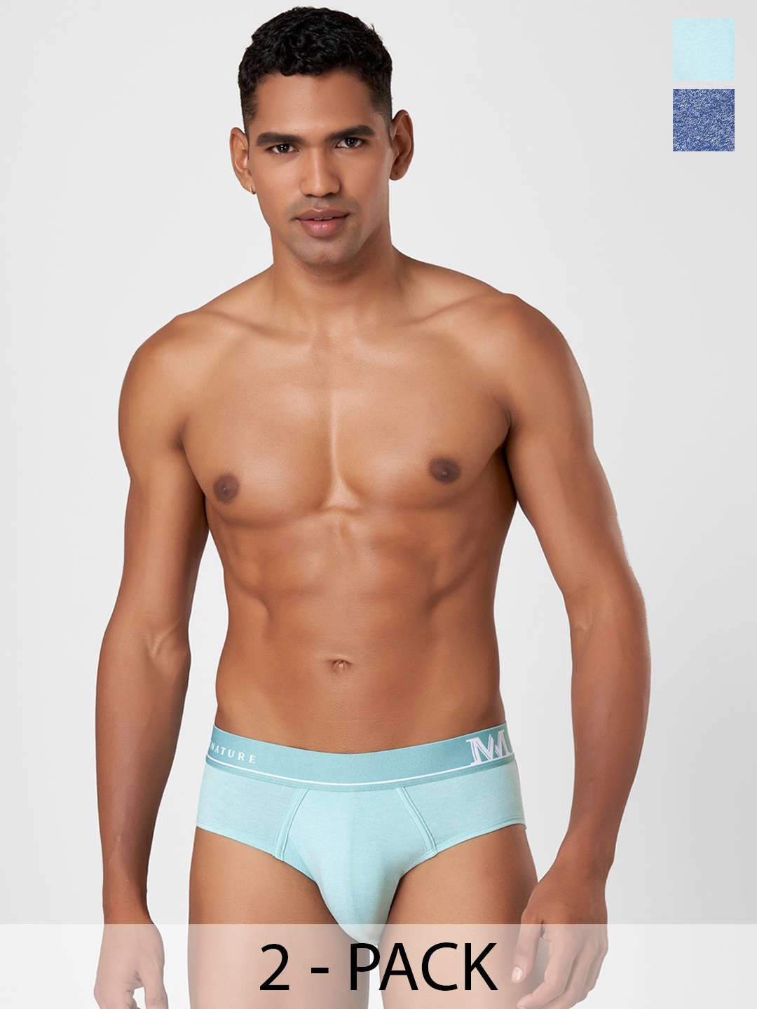 

Macroman M-Series Signature Collection By Rohit Bal Pack of 2 Basic Briefs 8903978418650, Navy blue