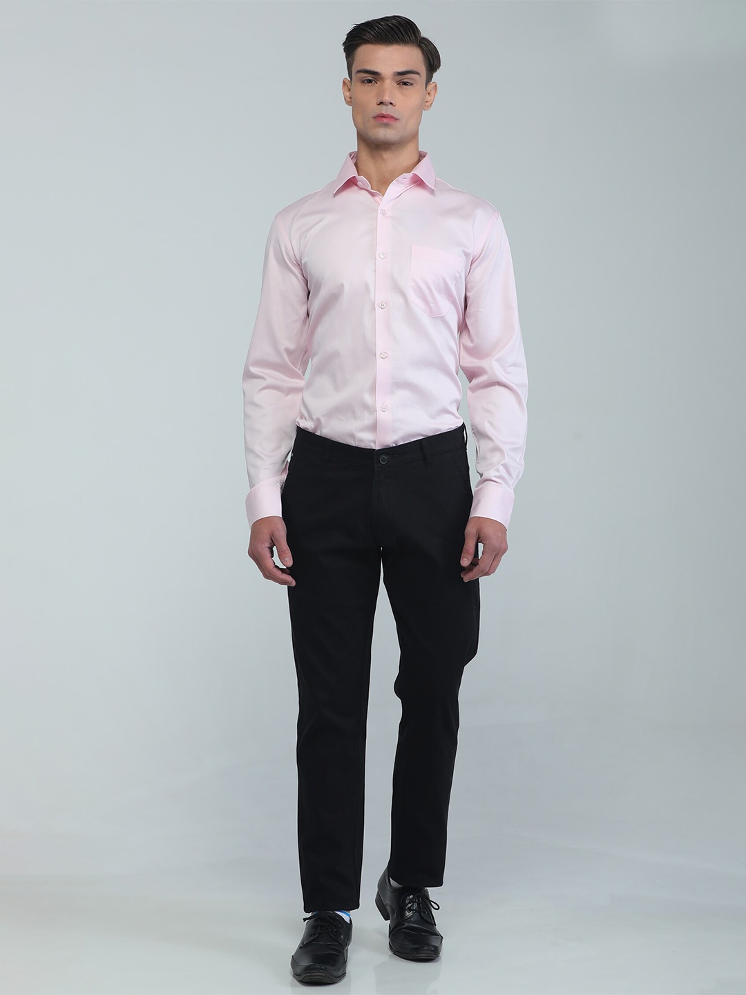 

TQS Spread Collar Cotton Formal Shirt, Pink