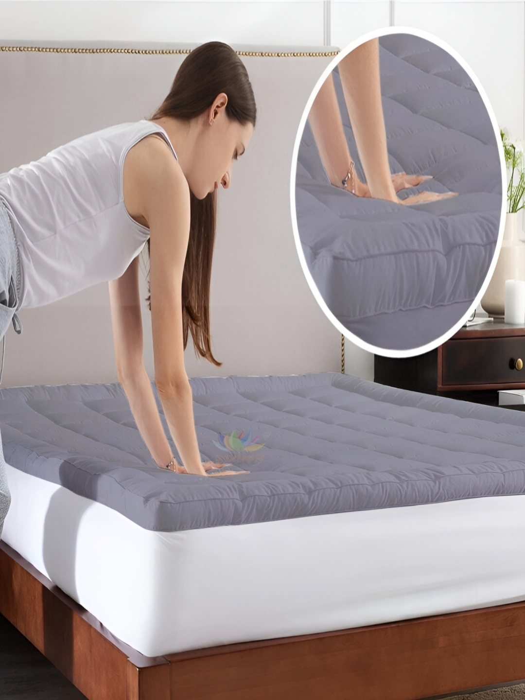 

Comfowell Grey Cotton Water Resistant King Mattress Protector