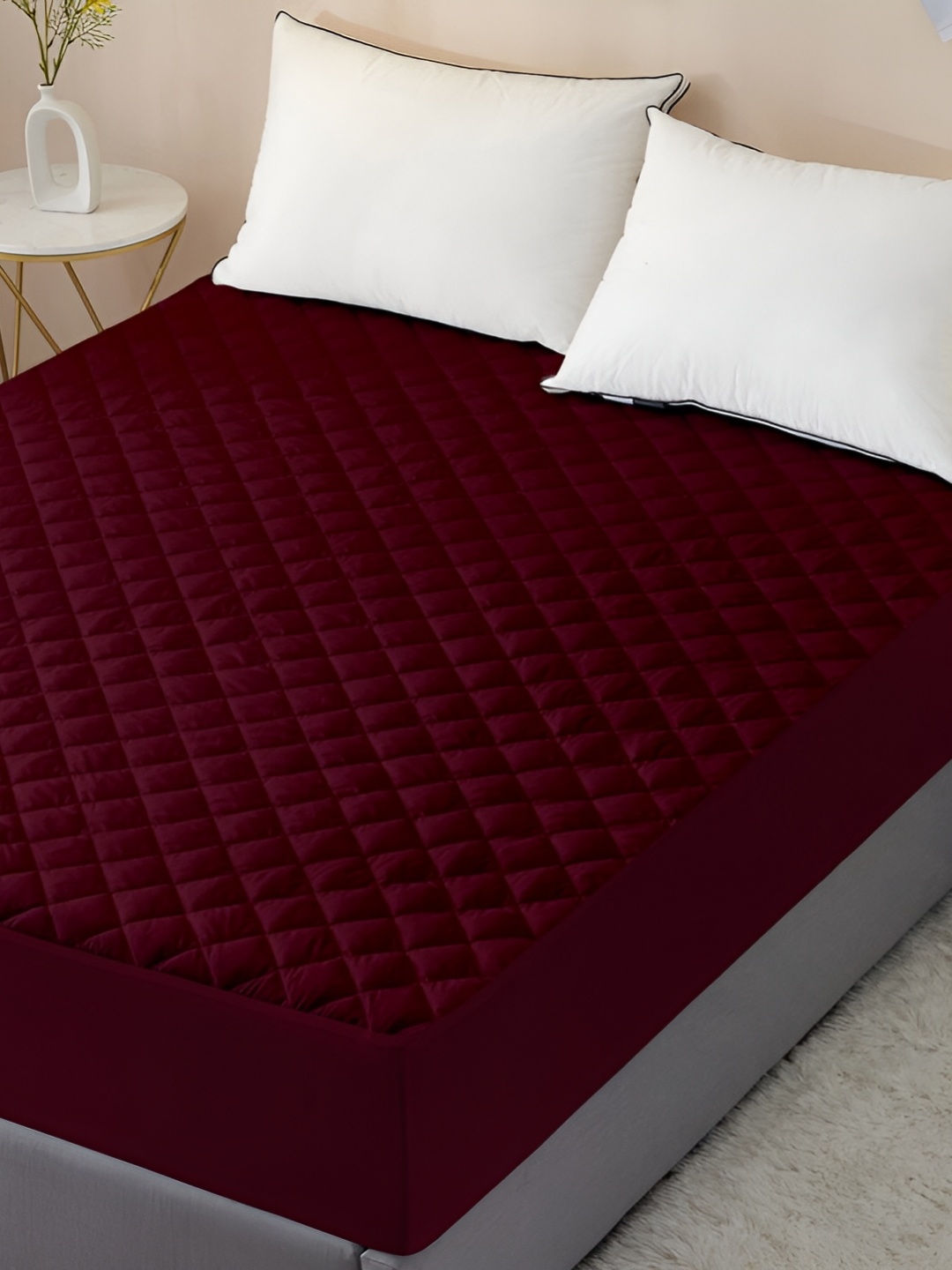 

Comfowell Maroon Cotton Water Resistant Mattress Protector