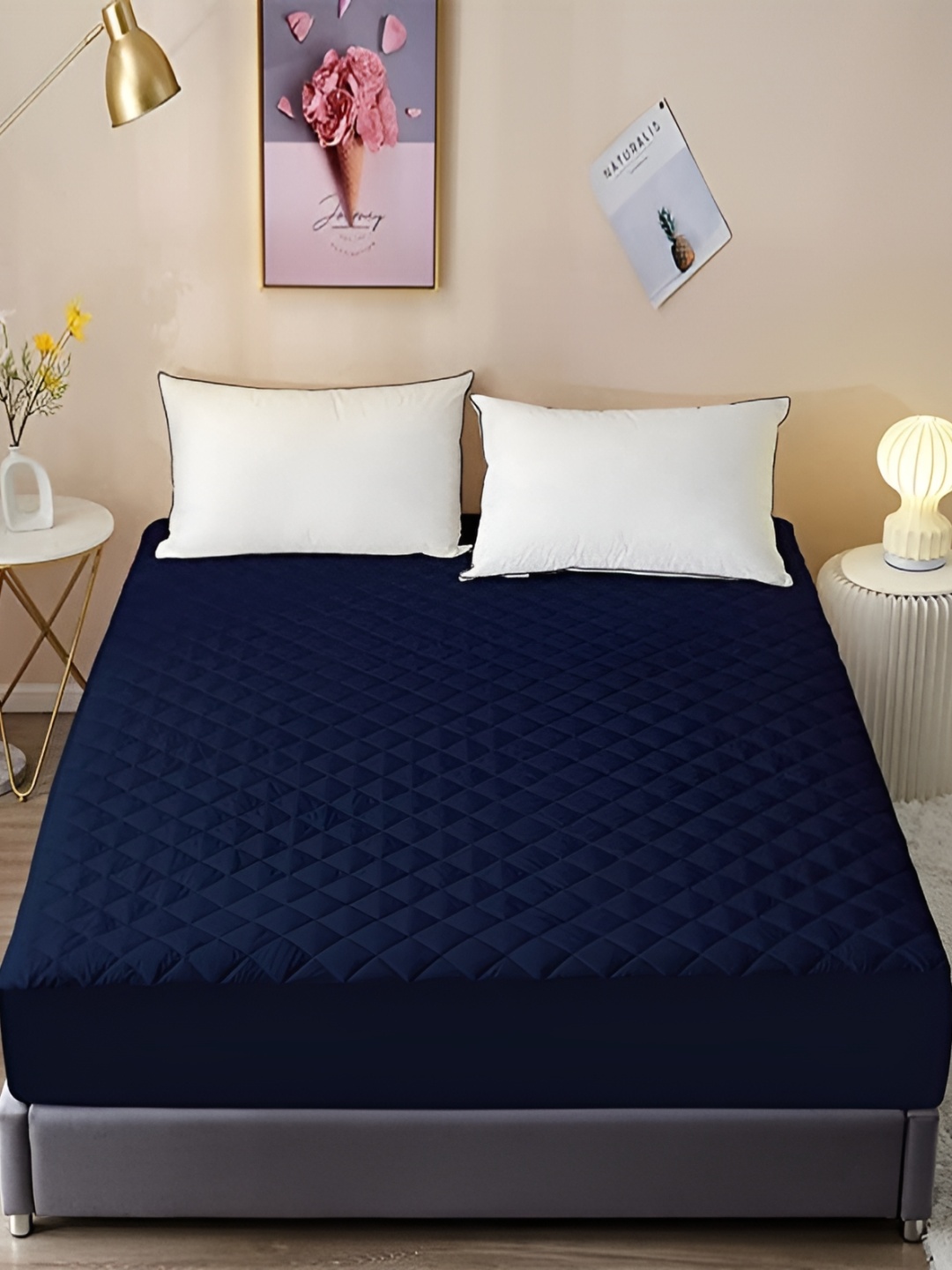 

Comfowell Blue Cotton Water Resistant Queen Mattress Protector