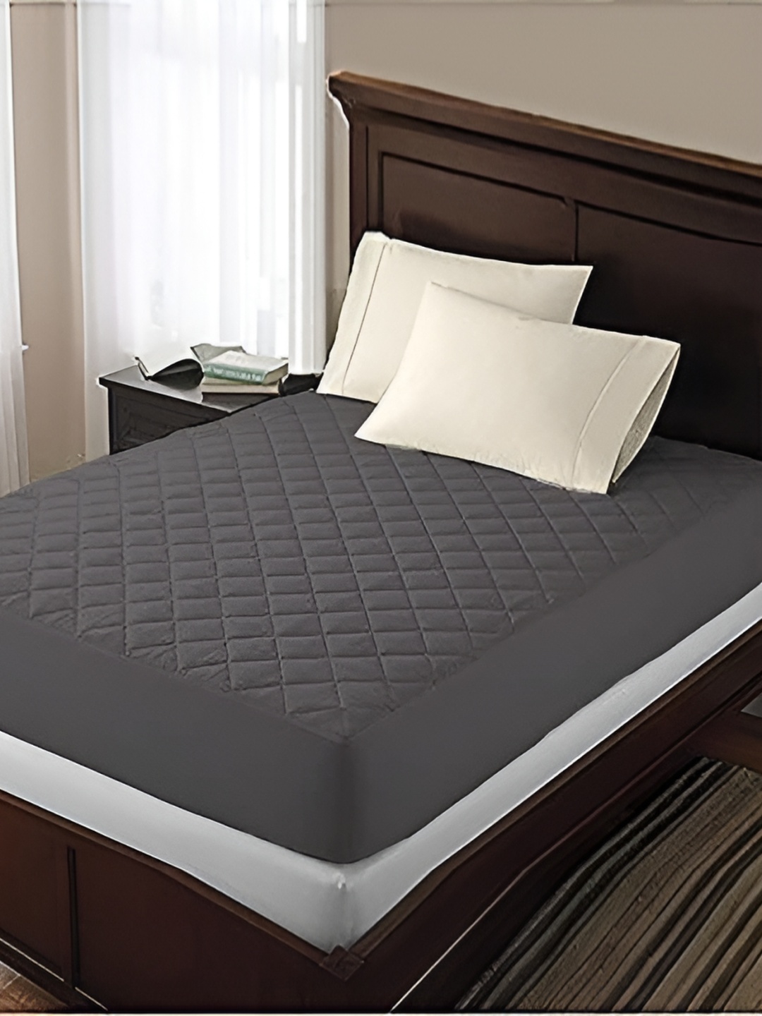 

Comfowell Grey Textured Fitted Cotton Water Resistant Mattress Protector