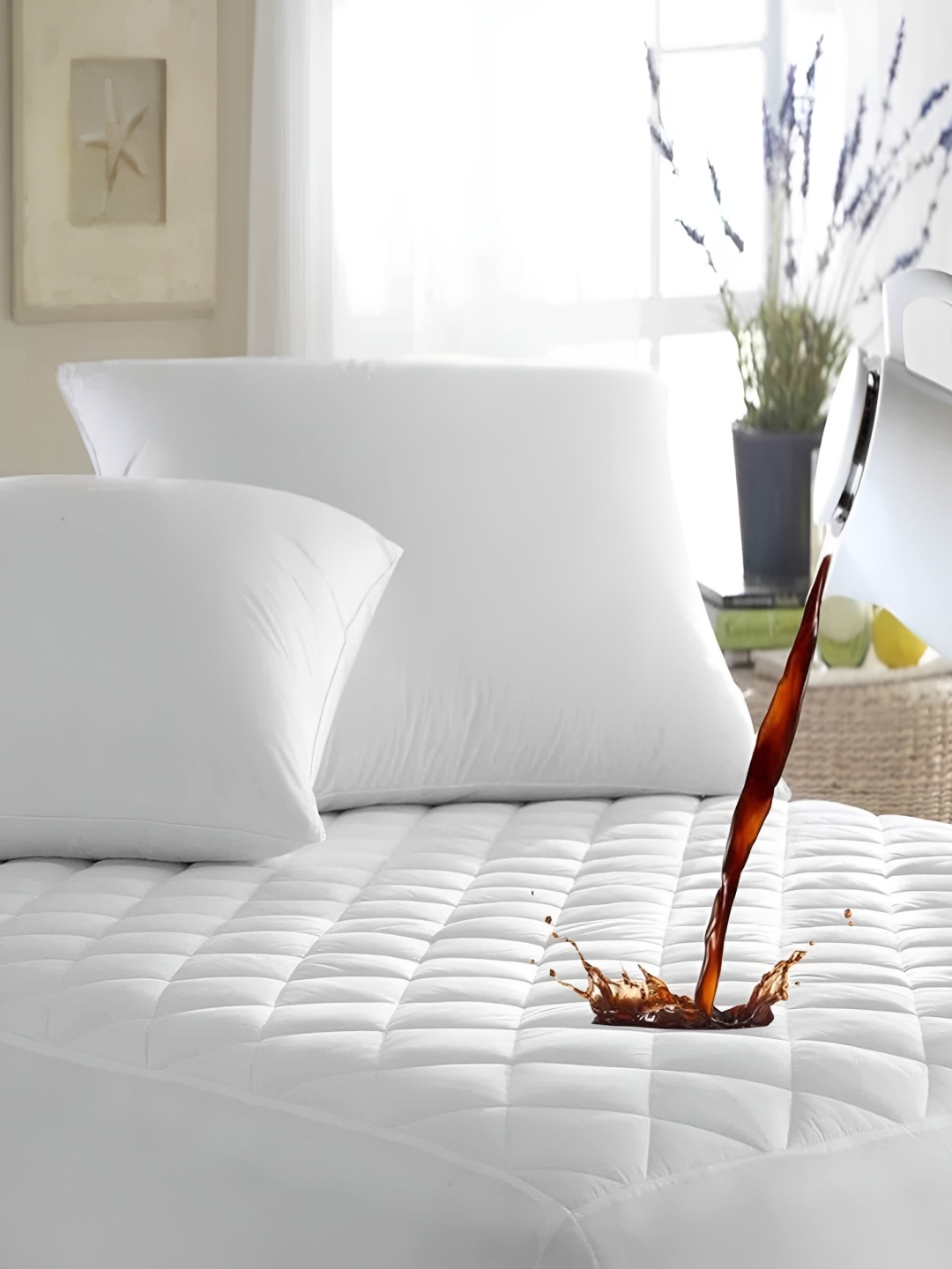 

Comfowell White Fitted King Size Water Resistant Mattress Protector