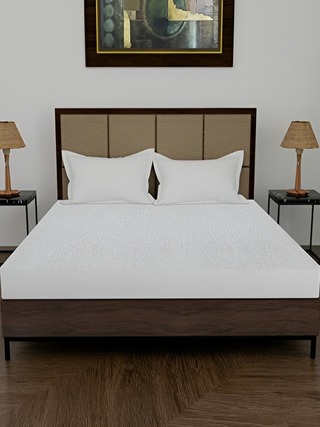 

Comfowell White Cotton Fitted Water Resistant Mattress Protector