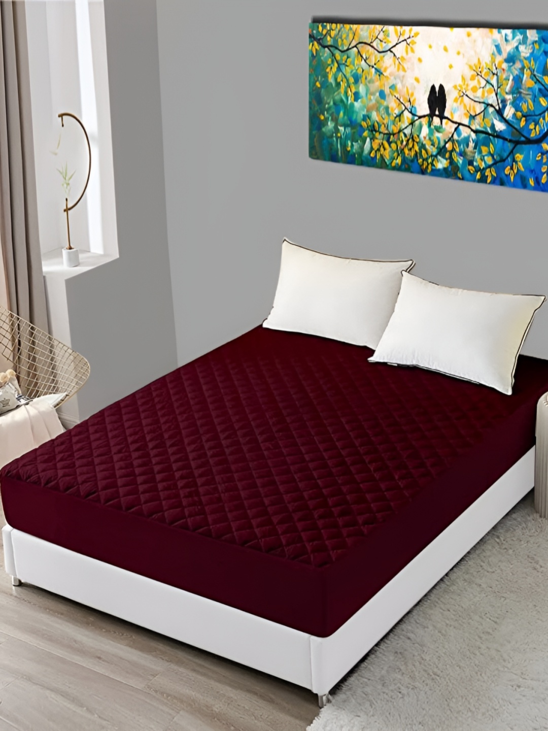 

Comfowell Maroon Polyester Water Resistant Mattress Protector