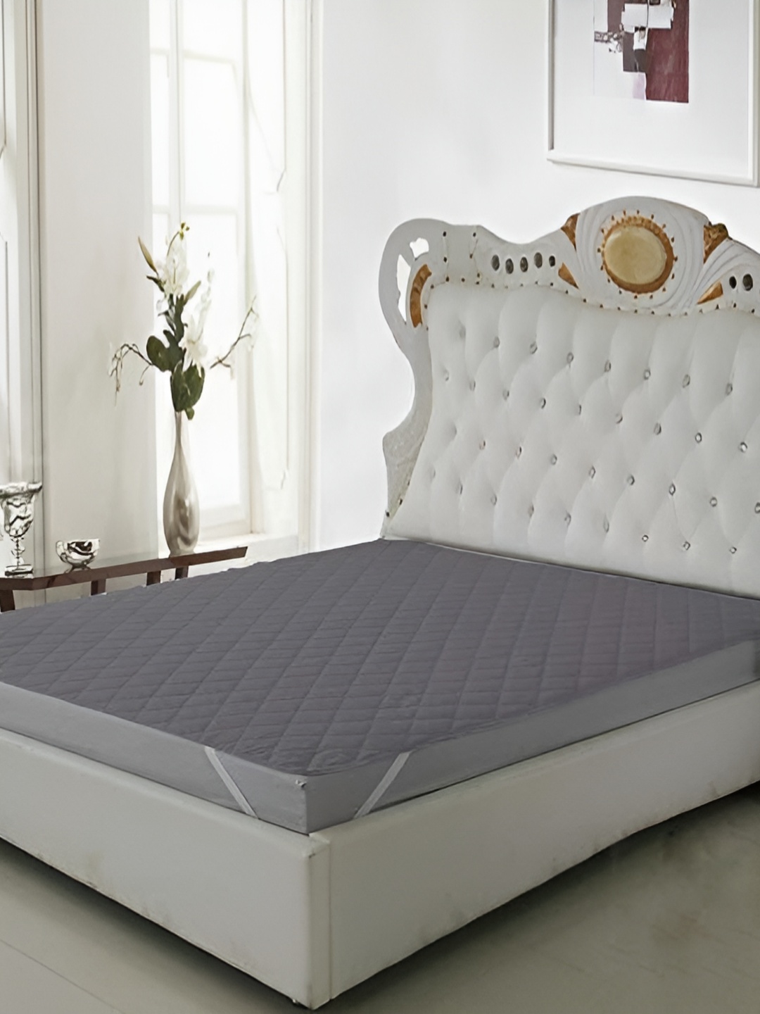 

Comfowell Grey Elastic King Water Resistant Mattress Protector