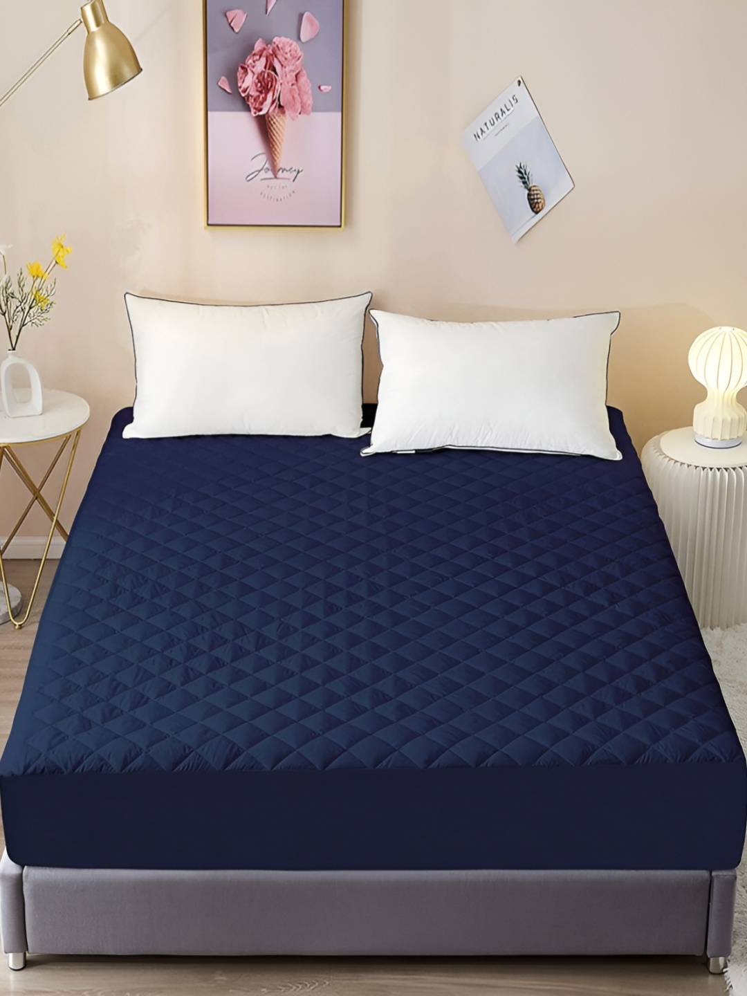 

Comfowell Blue Polyester Water Resistant Single Mattress Protector
