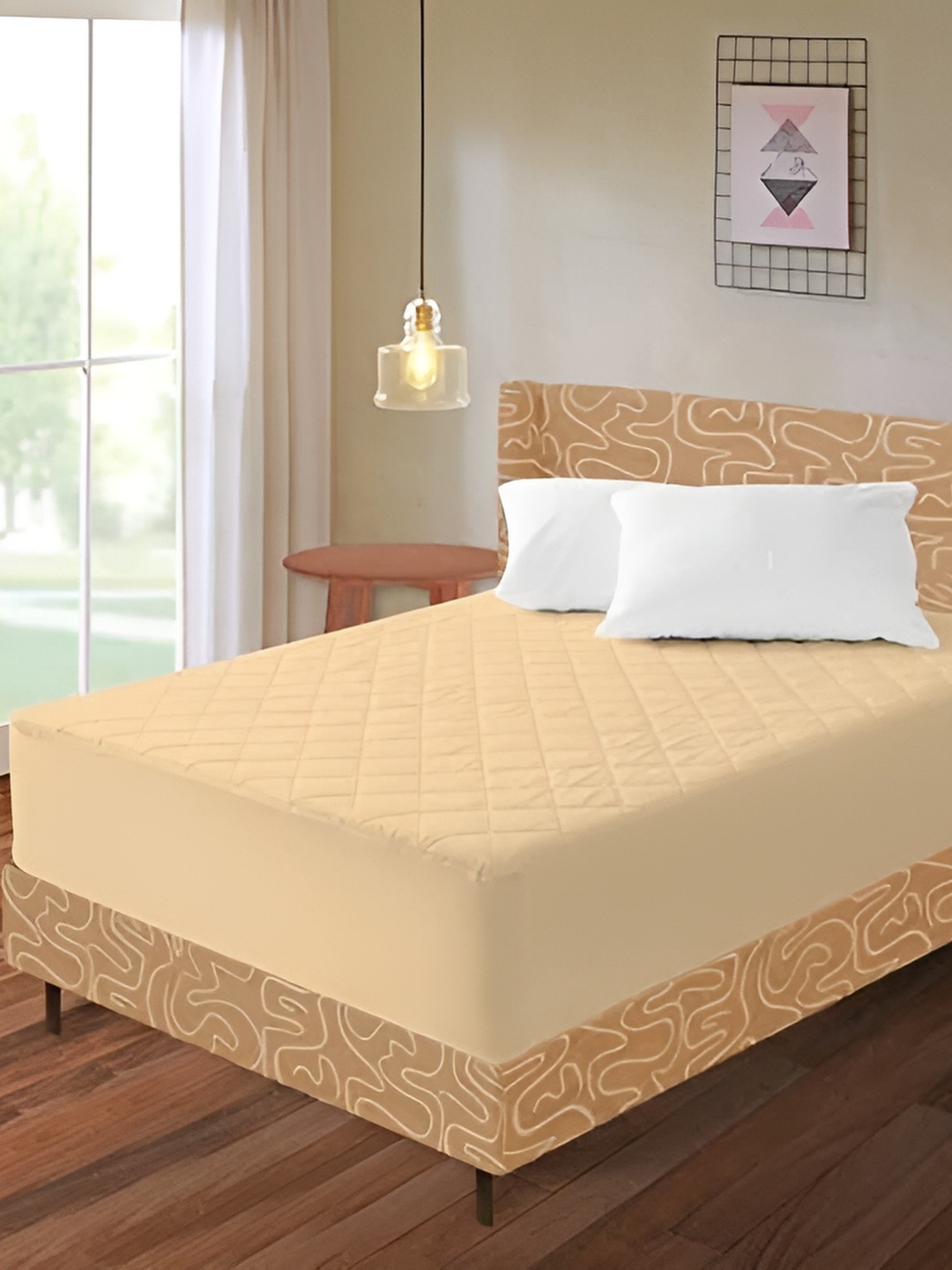 

Comfowell Beige Quilted Fitted Water Resistant Mattress Protector