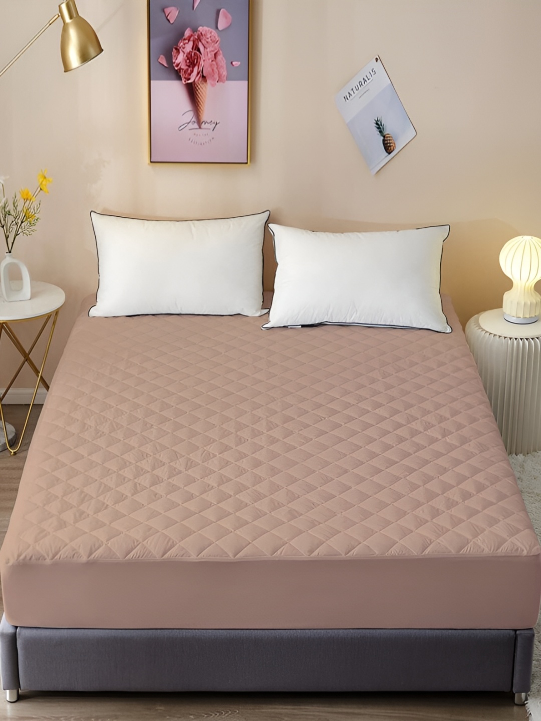 

Comfowell Beige Polyester Water Resistant Mattress Protector