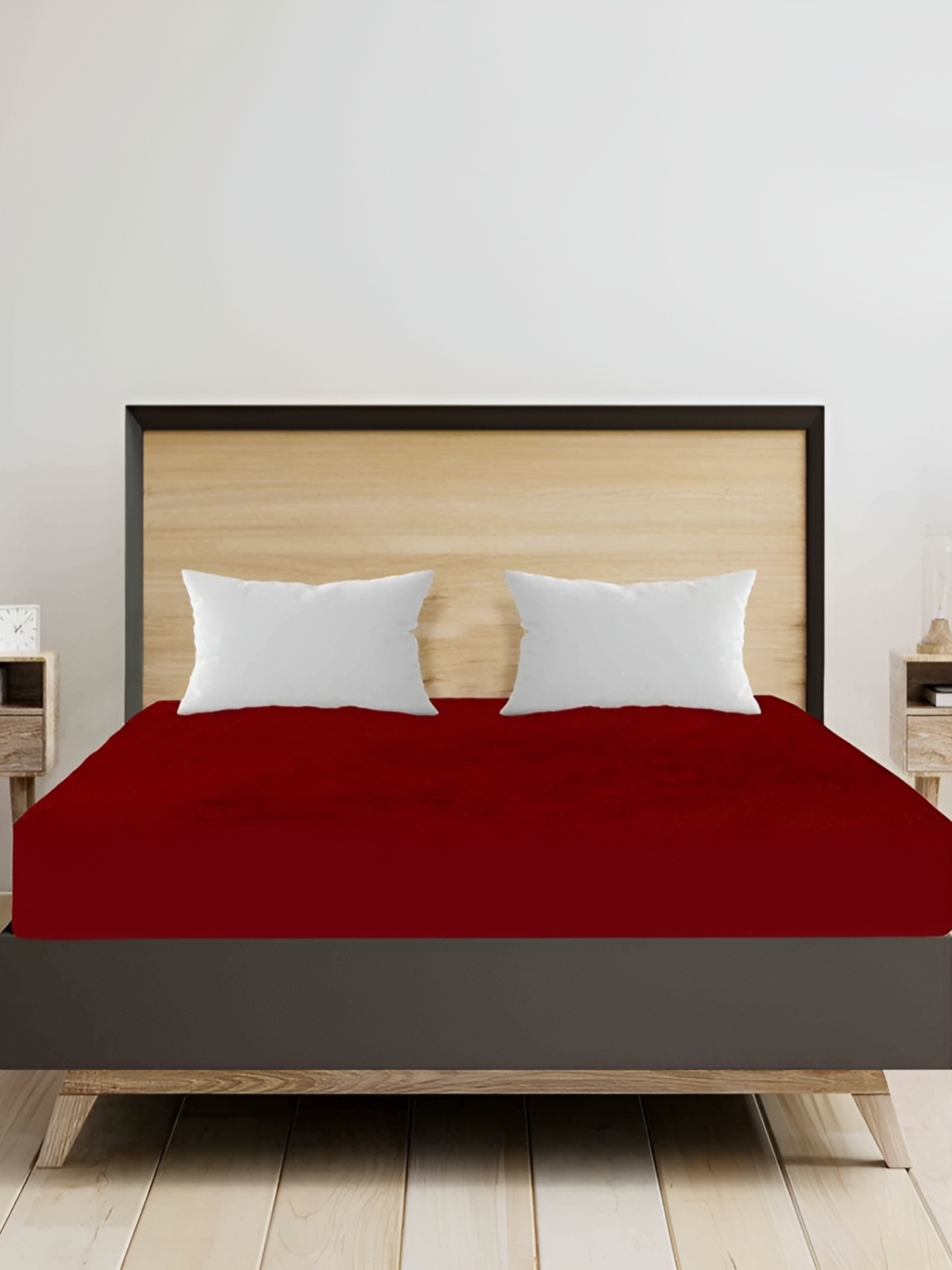 

Comfowell Maroon Cotton Water Resistant Fitted King Mattress Protector