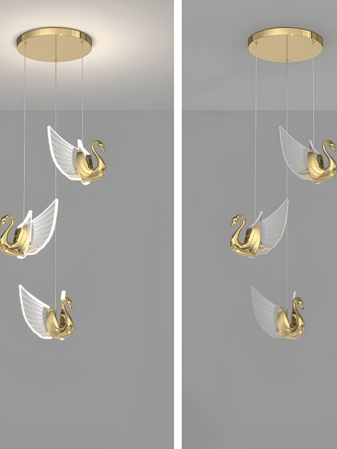 

Areezo Gold-Toned & White 2Pcs Aluminium Contemporary Abstract Shaped Ceiling Lamps