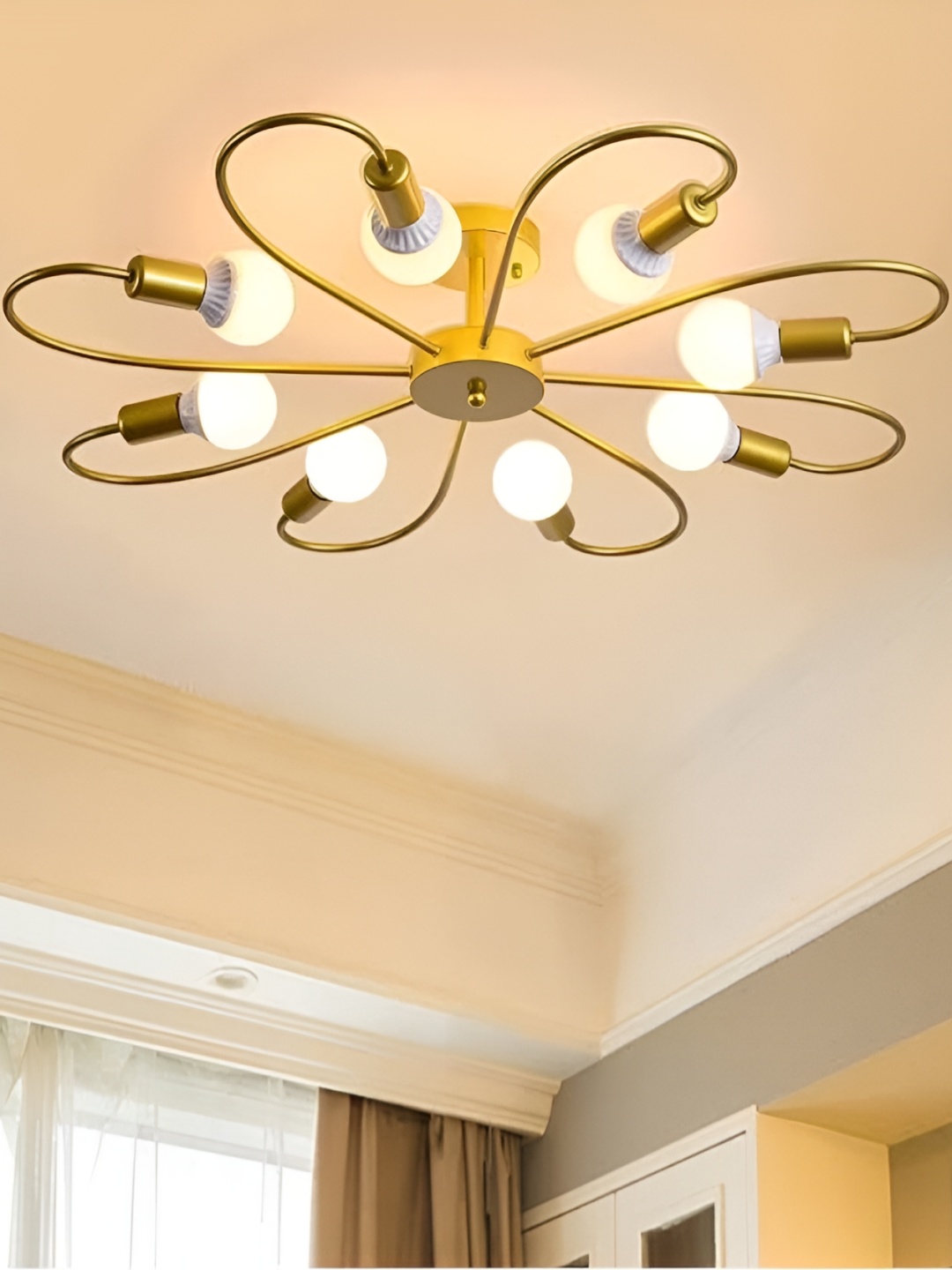 

Areezo Gold-Toned & White Abstract Shaped Ceiling Lamp