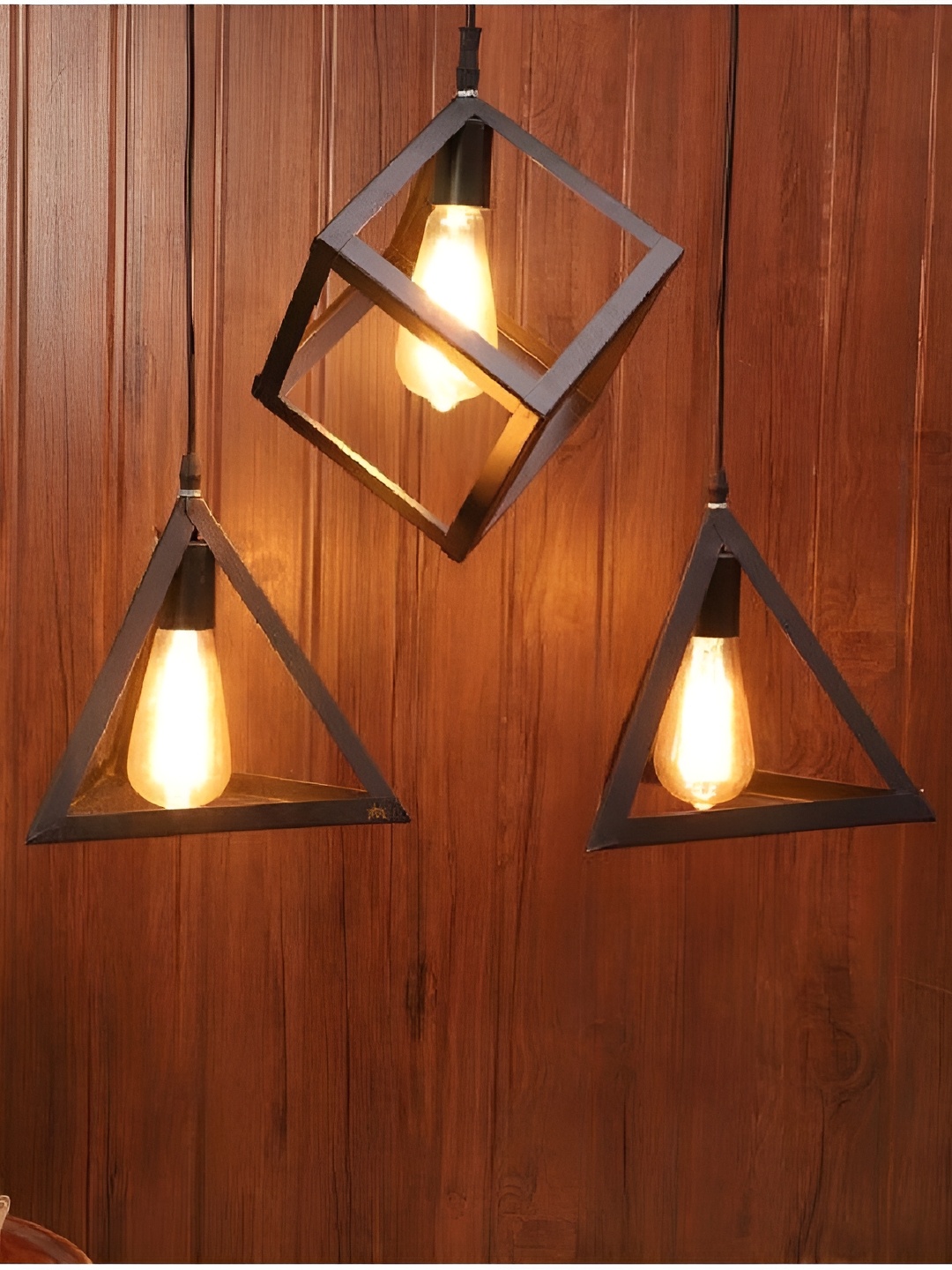 

Areezo Black Metal Triangle Ceiling Lamp