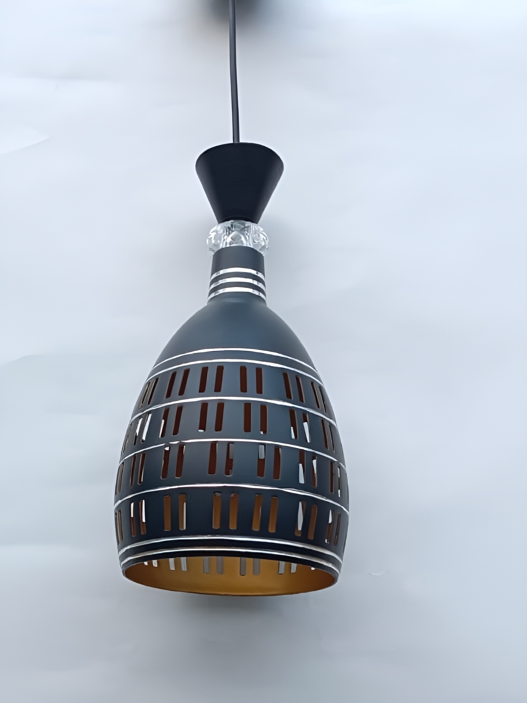 

Areezo Black Textured Aluminium Bell Ceiling Lamp