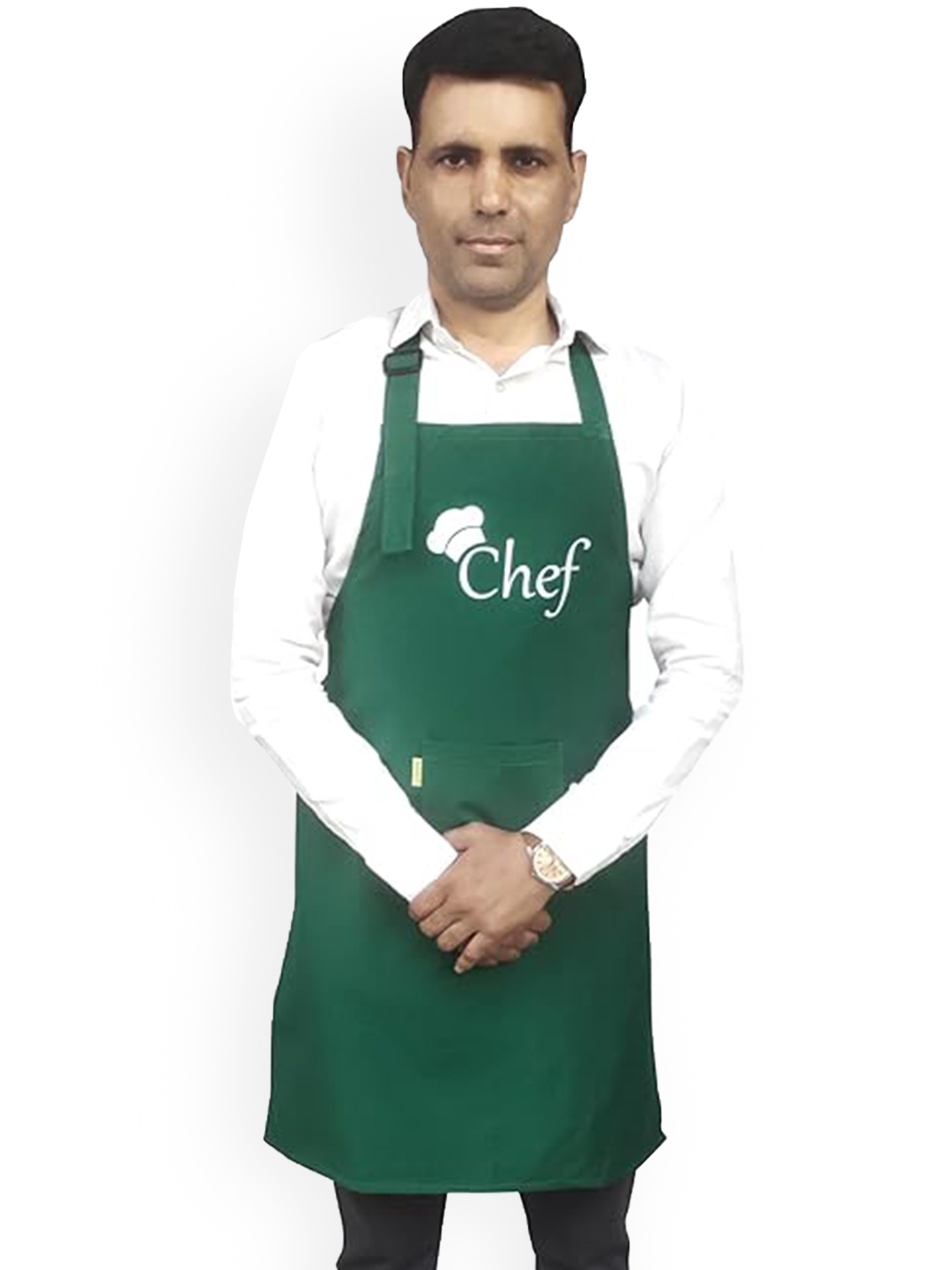 

SWITCHON Green & White Chef Printed Waterproof Kitchen Apron