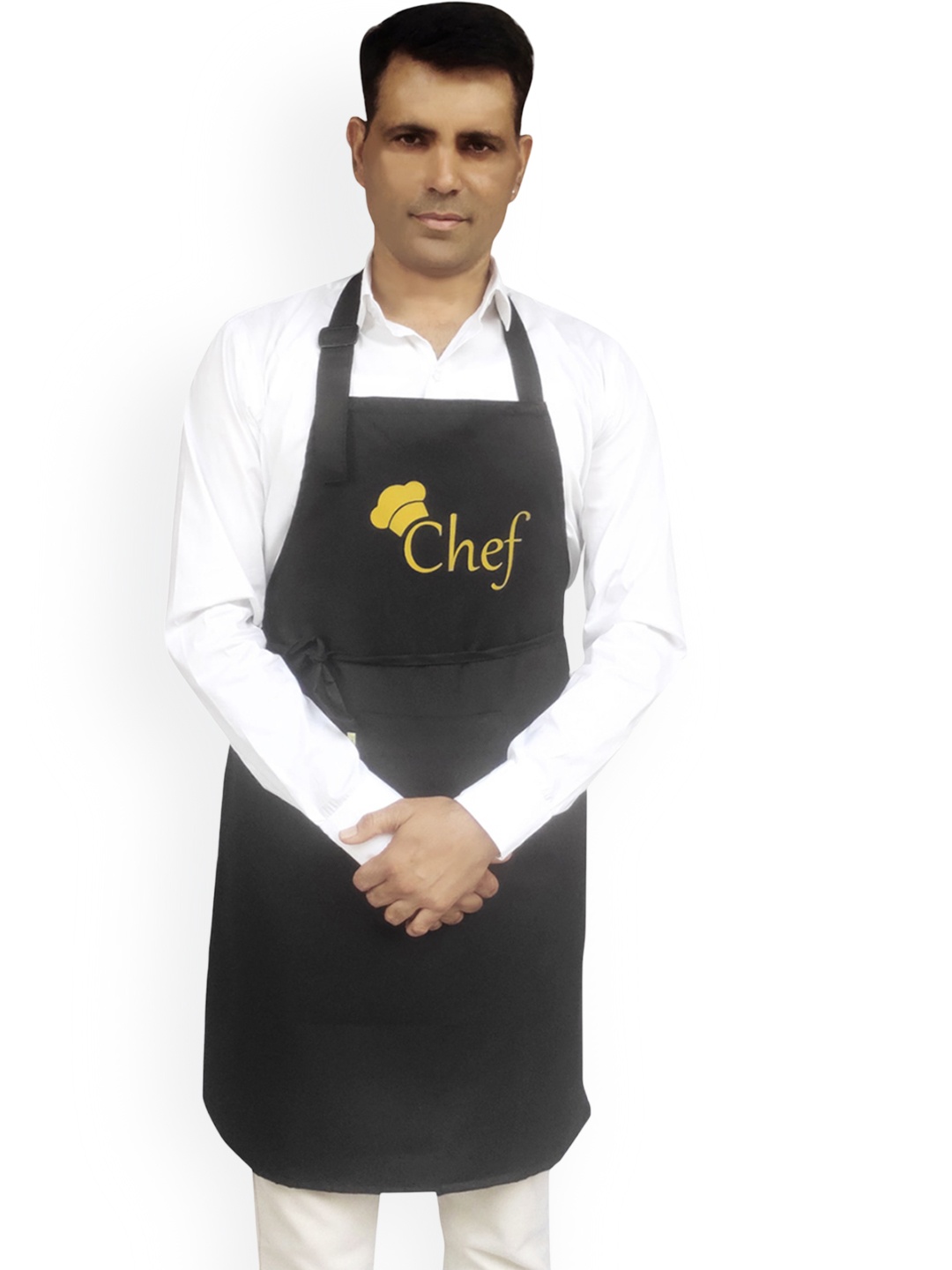 

SWITCHON Black & Yellow Chef Printed Waterproof Kitchen Apron