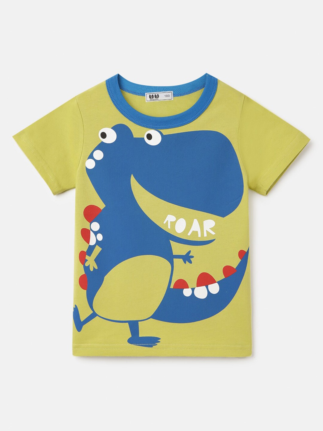 

Googo Gaaga Boys Printed Short Sleeves Round Neck Cotton T-shirt, Yellow
