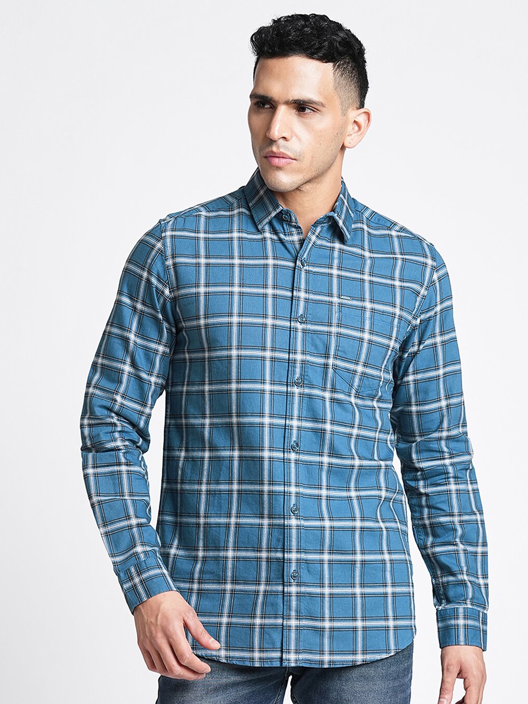 

Blue Buddha Comfort Checked Cotton Casual Shirt
