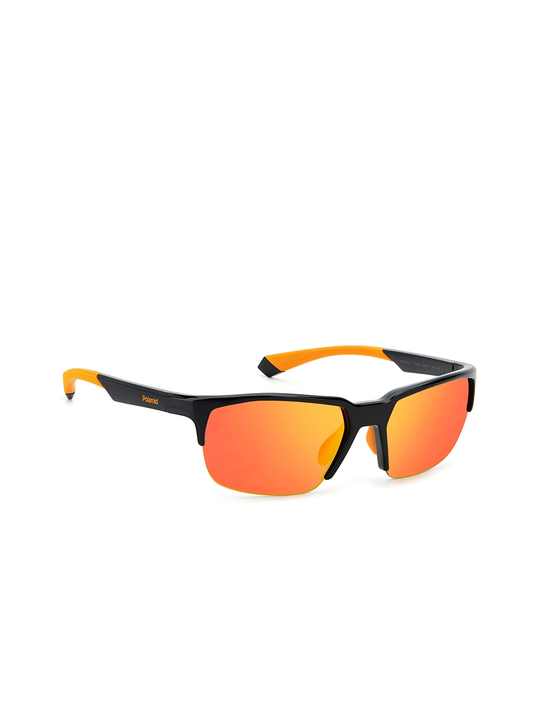 

Polaroid Unisex Rectangle Sunglasses with UV Protected Lens 20512571C65OZ, Orange