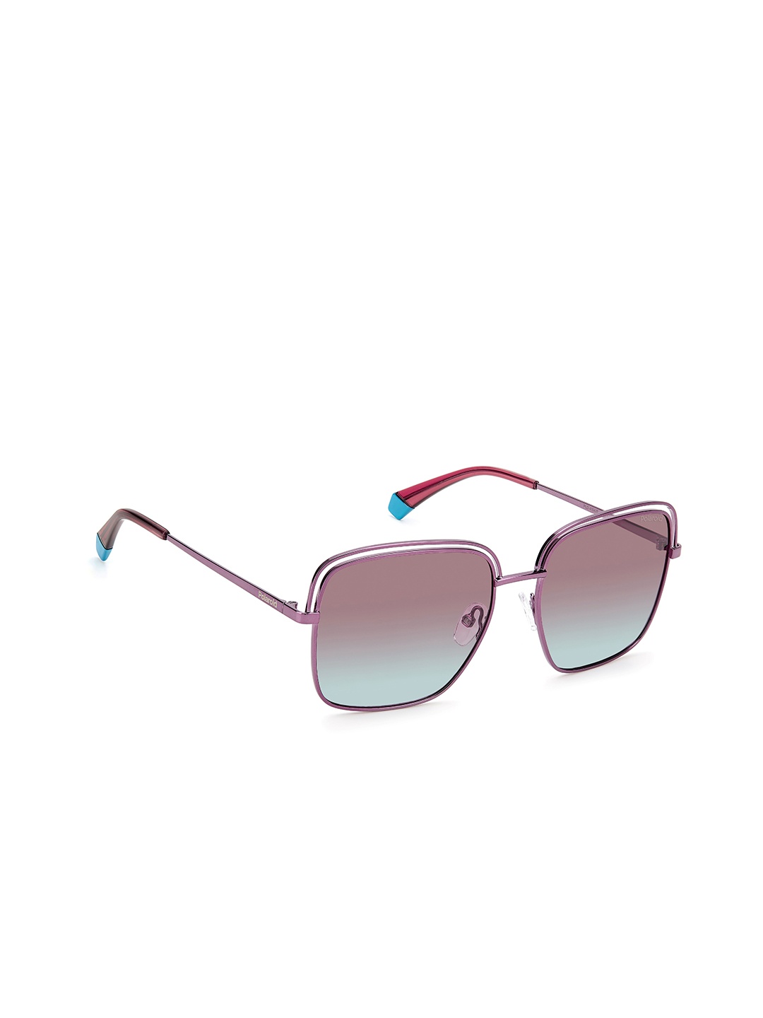 

Polaroid Women Square Sunglasses with UV Protected Lens 203917B3V56JR, Purple