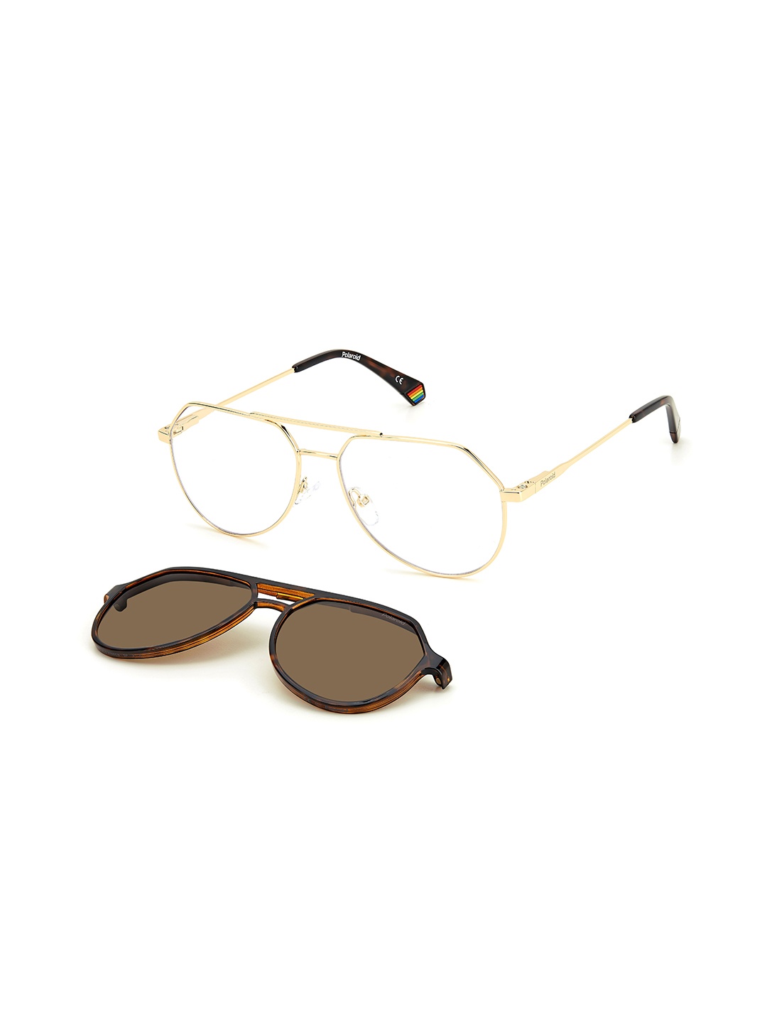 

Polaroid Unisex Aviator Sunglasses with UV Protected Lens 204360J5G56SP, Brown