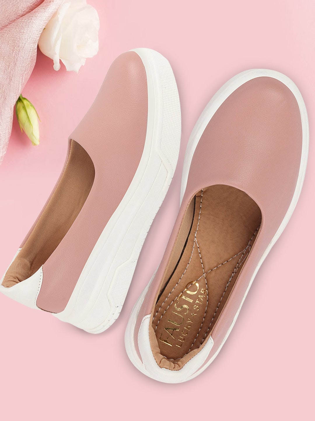 

FAUSTO Women Lightweight Flatform Sneakers, Pink